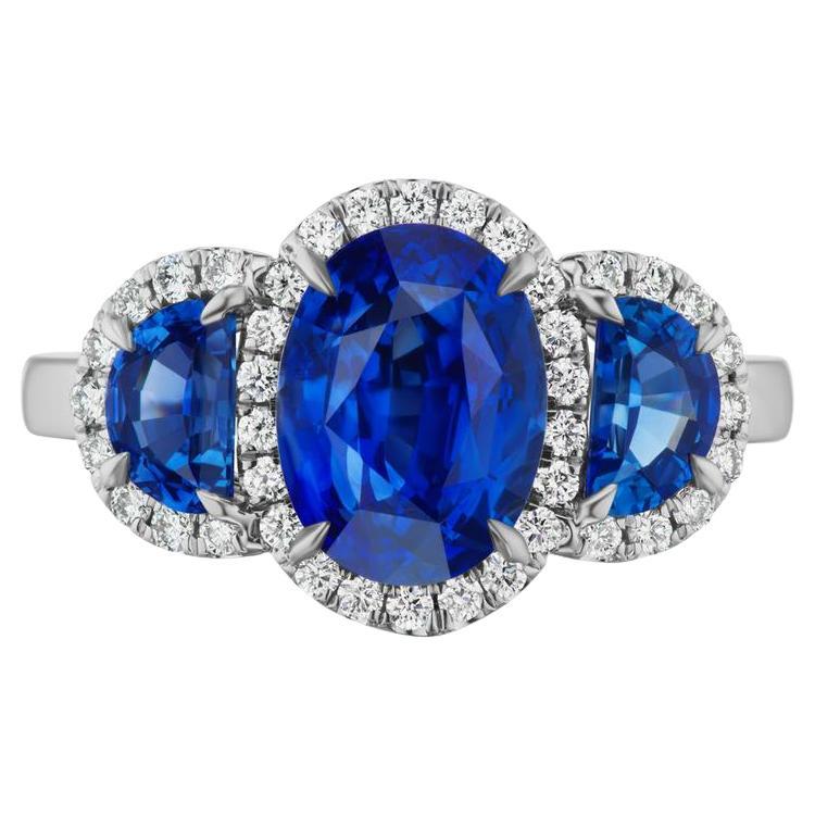 Charming Blue Sapphire And Diamond Ring For Sale