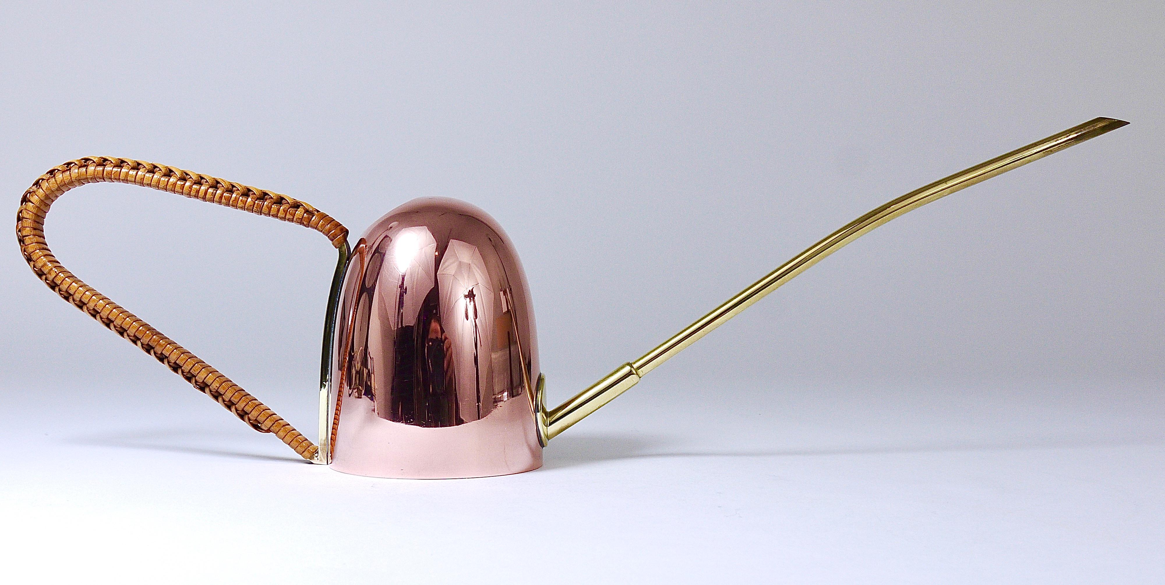 Mid-Century Modern Charming Brass & Copper Watering Can in the Style of Hagenauer, Austria, 1950s