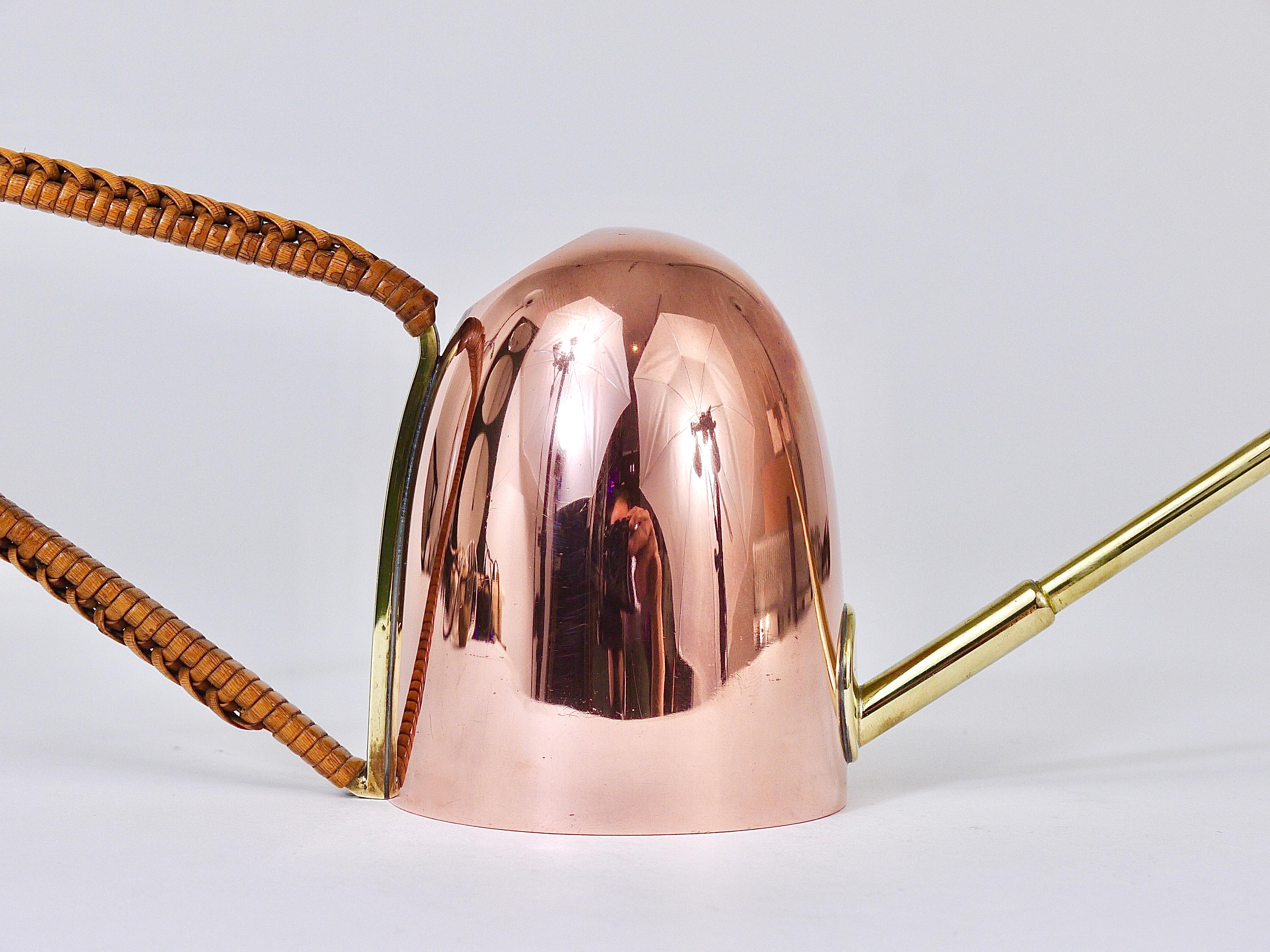 Austrian Charming Brass & Copper Watering Can in the Style of Hagenauer, Austria, 1950s