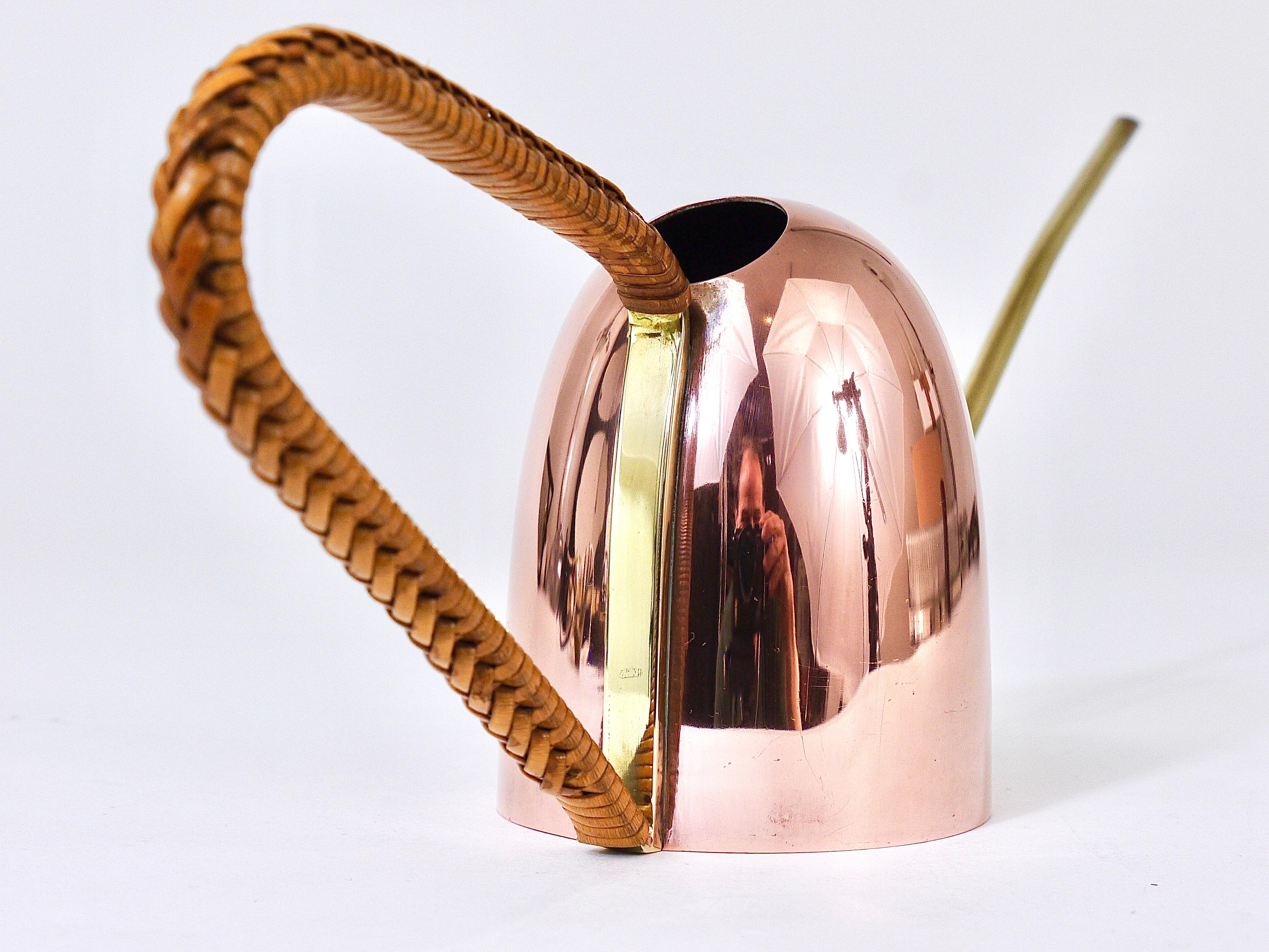 Polished Charming Brass & Copper Watering Can in the Style of Hagenauer, Austria, 1950s