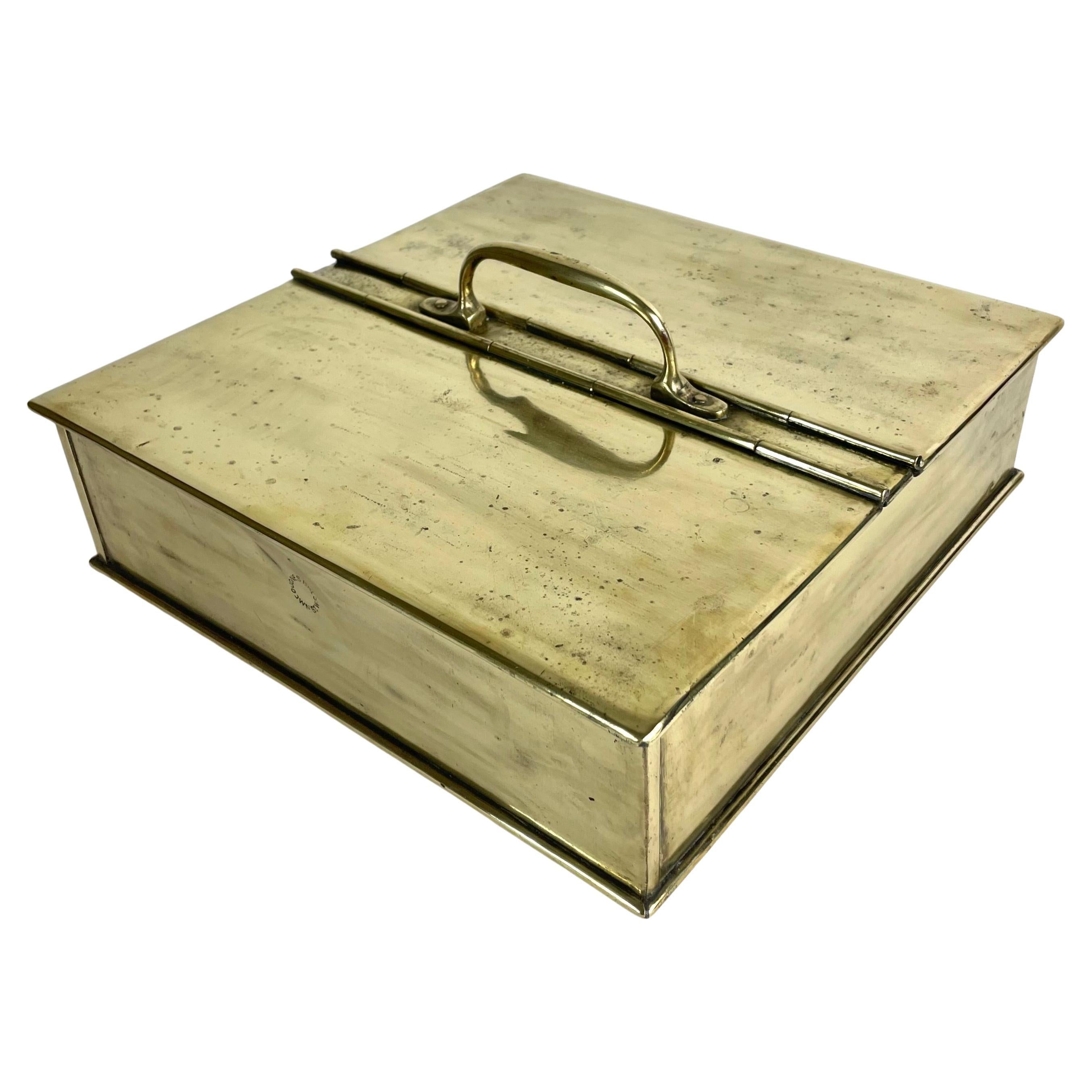 Charming Brass Spice Box by Jones Bros, England, Early 1900s en venta