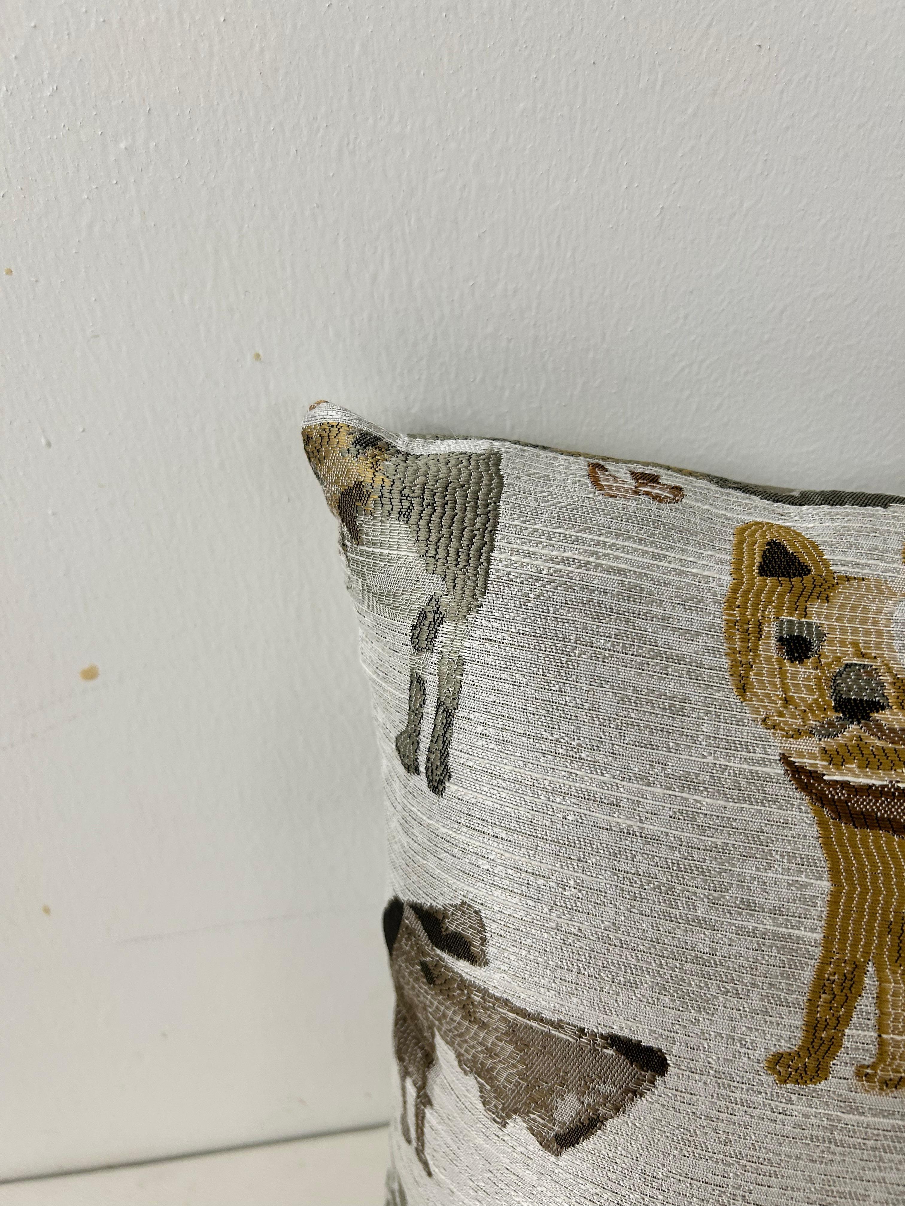 Fabric Charming Canine Companion Pillow For Sale