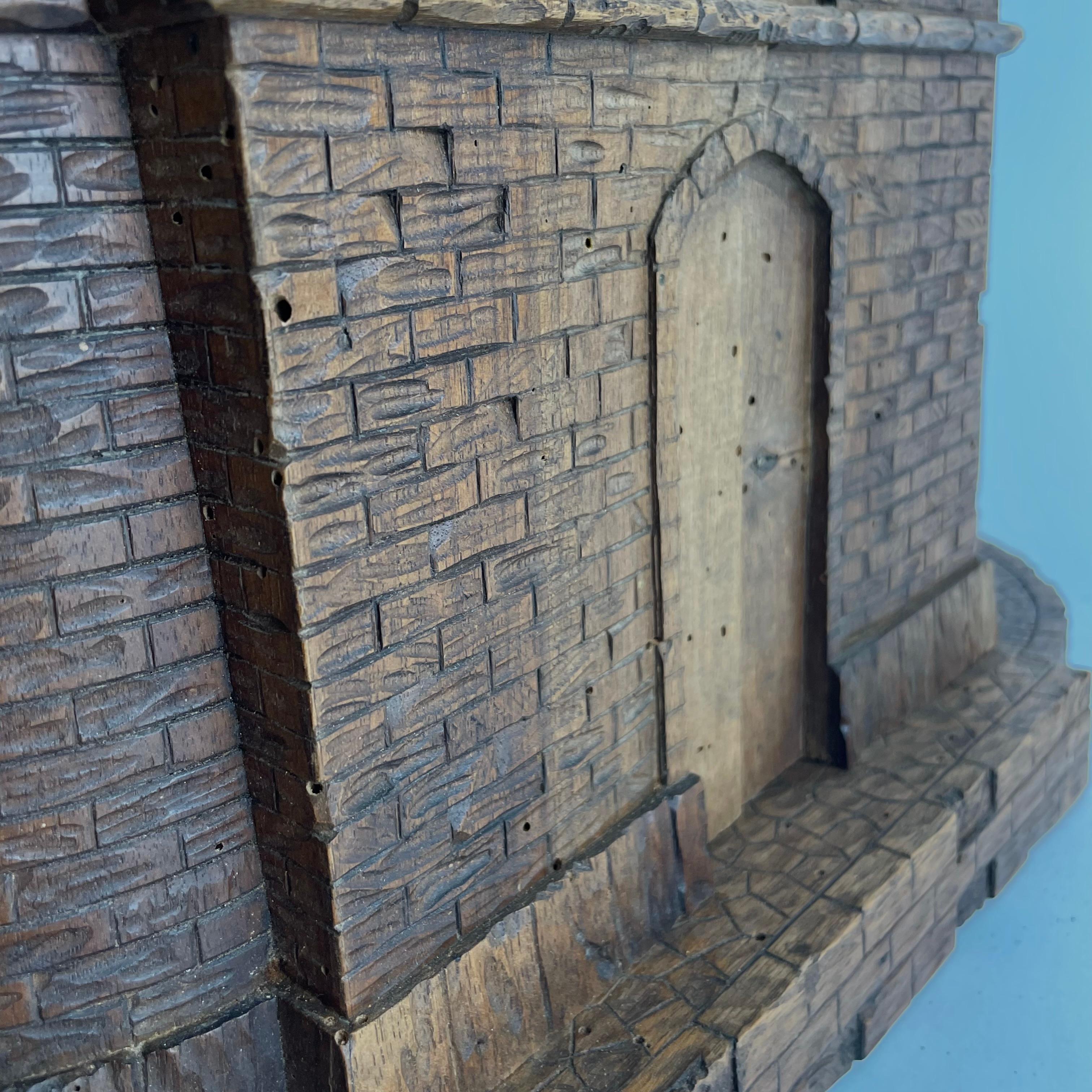 Charming Carved Walnut Castle Form Liquor Cabinet, Late 19th Century For Sale 6