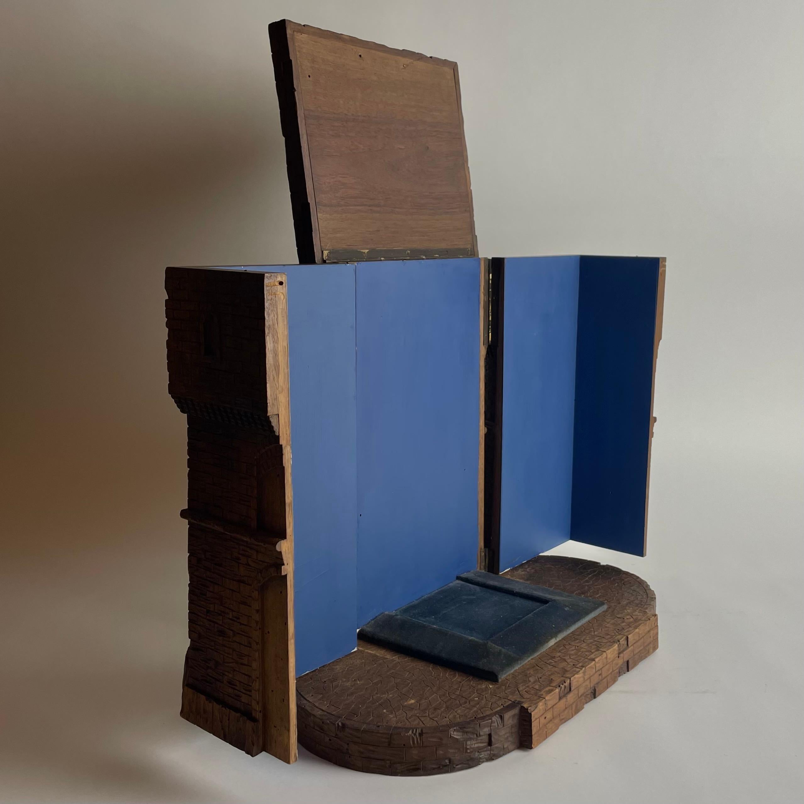 Charming Carved Walnut Castle Form Liquor Cabinet, Late 19th Century For Sale 8