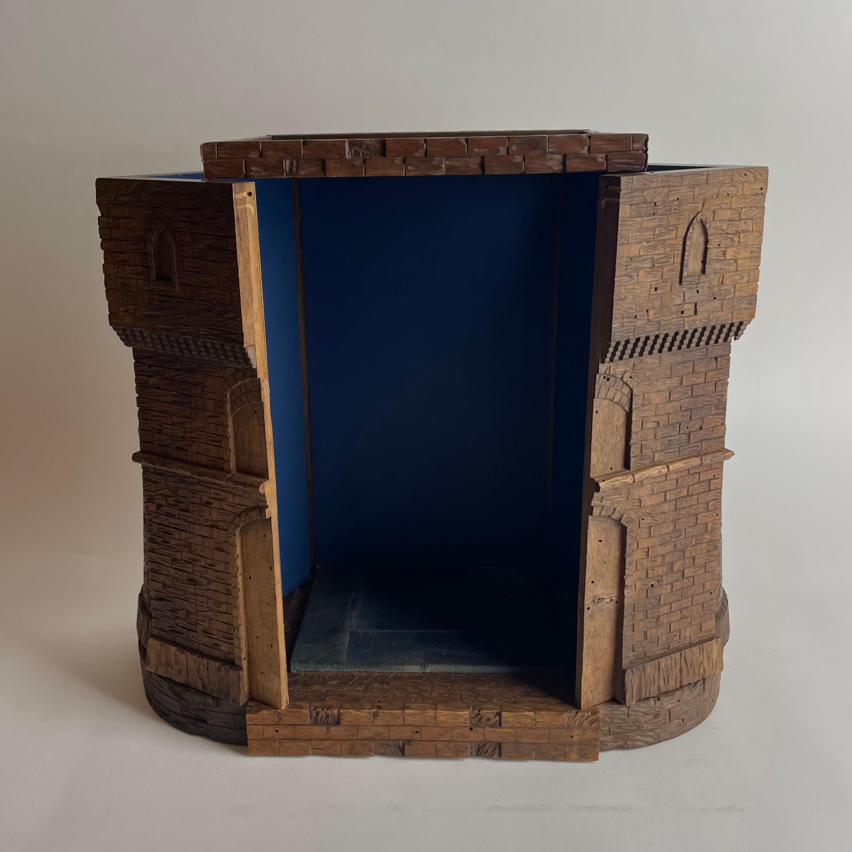 Charming Carved Walnut Castle Form Liquor Cabinet, Late 19th Century For Sale 10