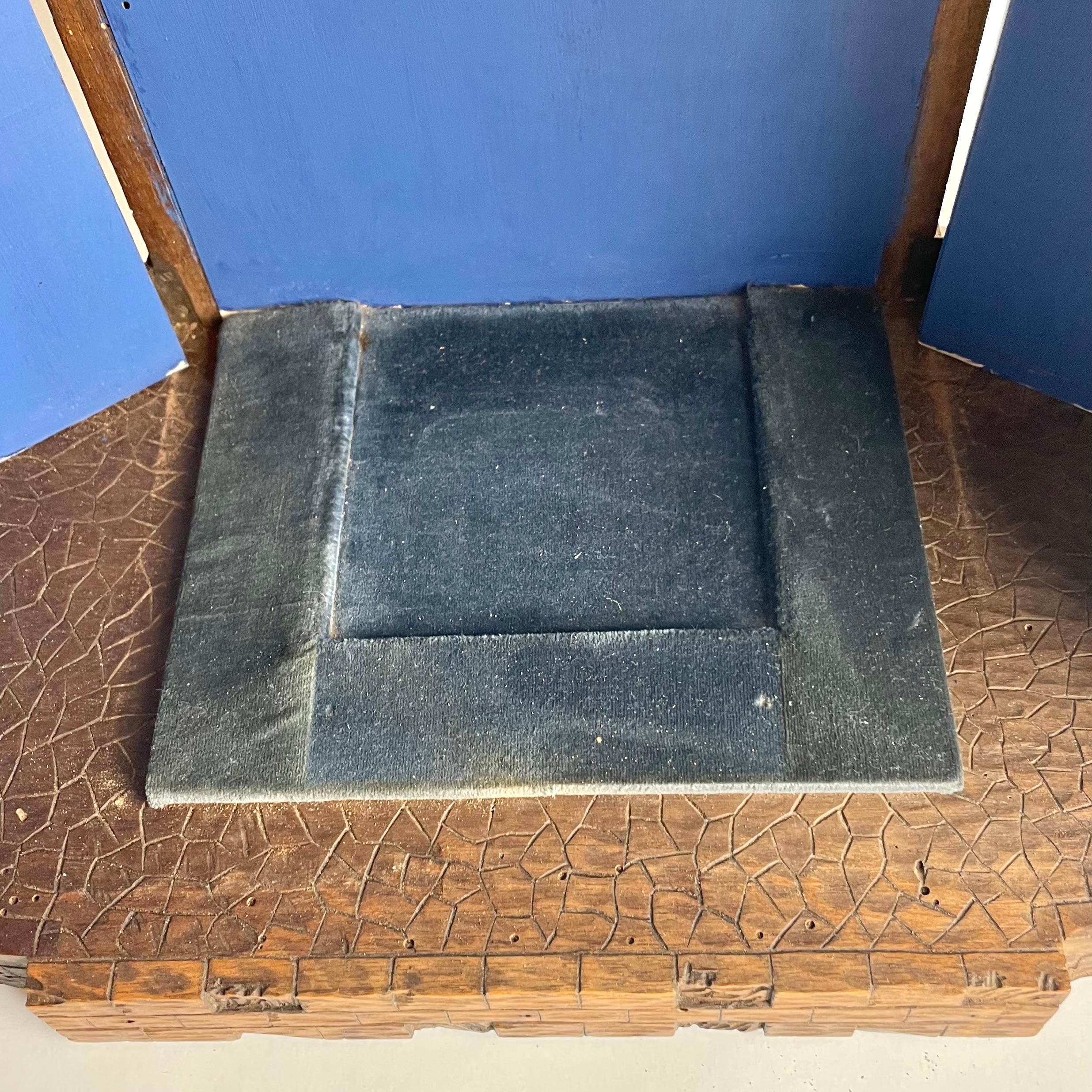 Hand-Carved Charming Carved Walnut Castle Form Liquor Cabinet, Late 19th Century For Sale