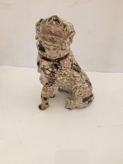 Charming Carved Wood Rustic Dog Sculpture from Bakery Display