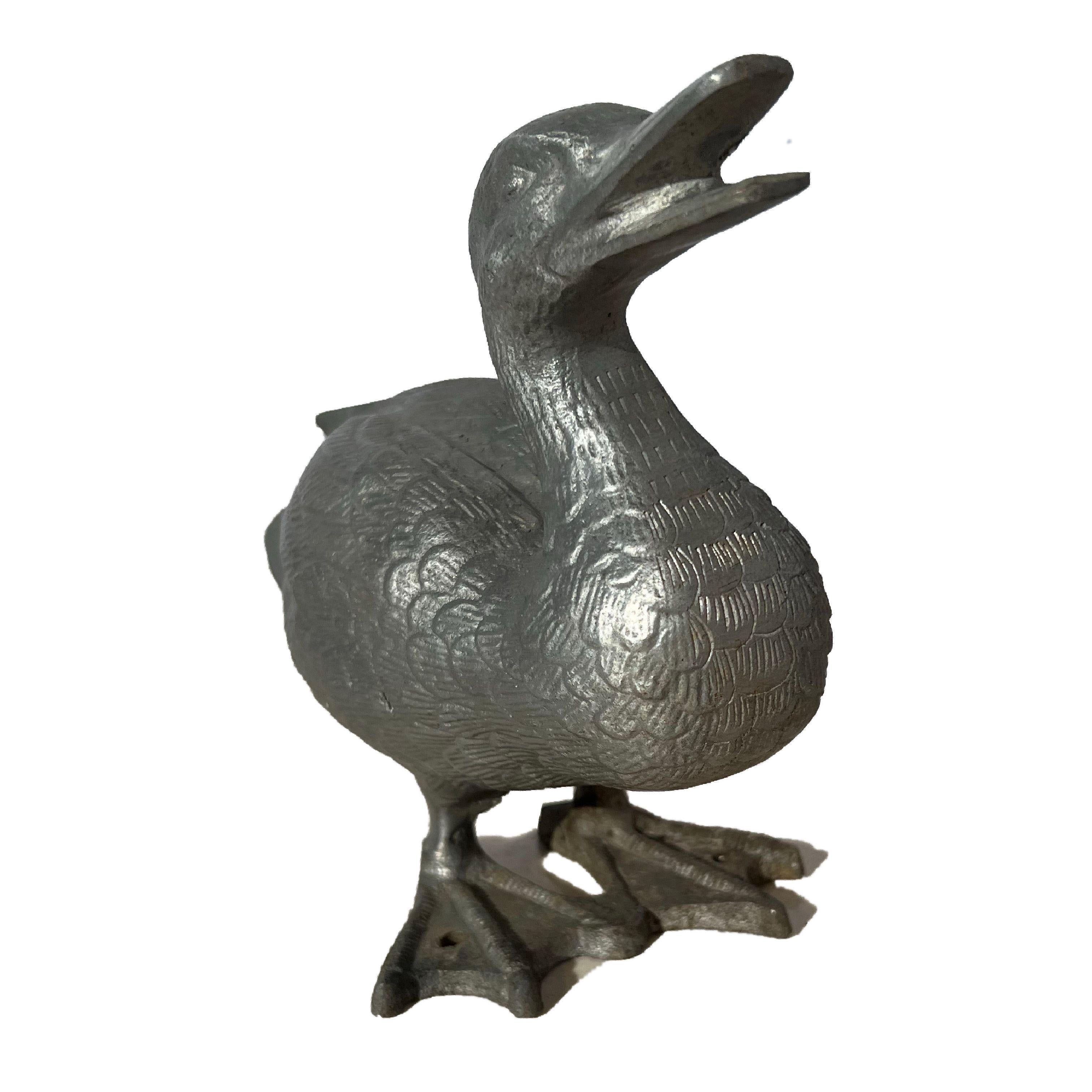 Charming Cast Metal Duckling Garden Sculpture  For Sale 10