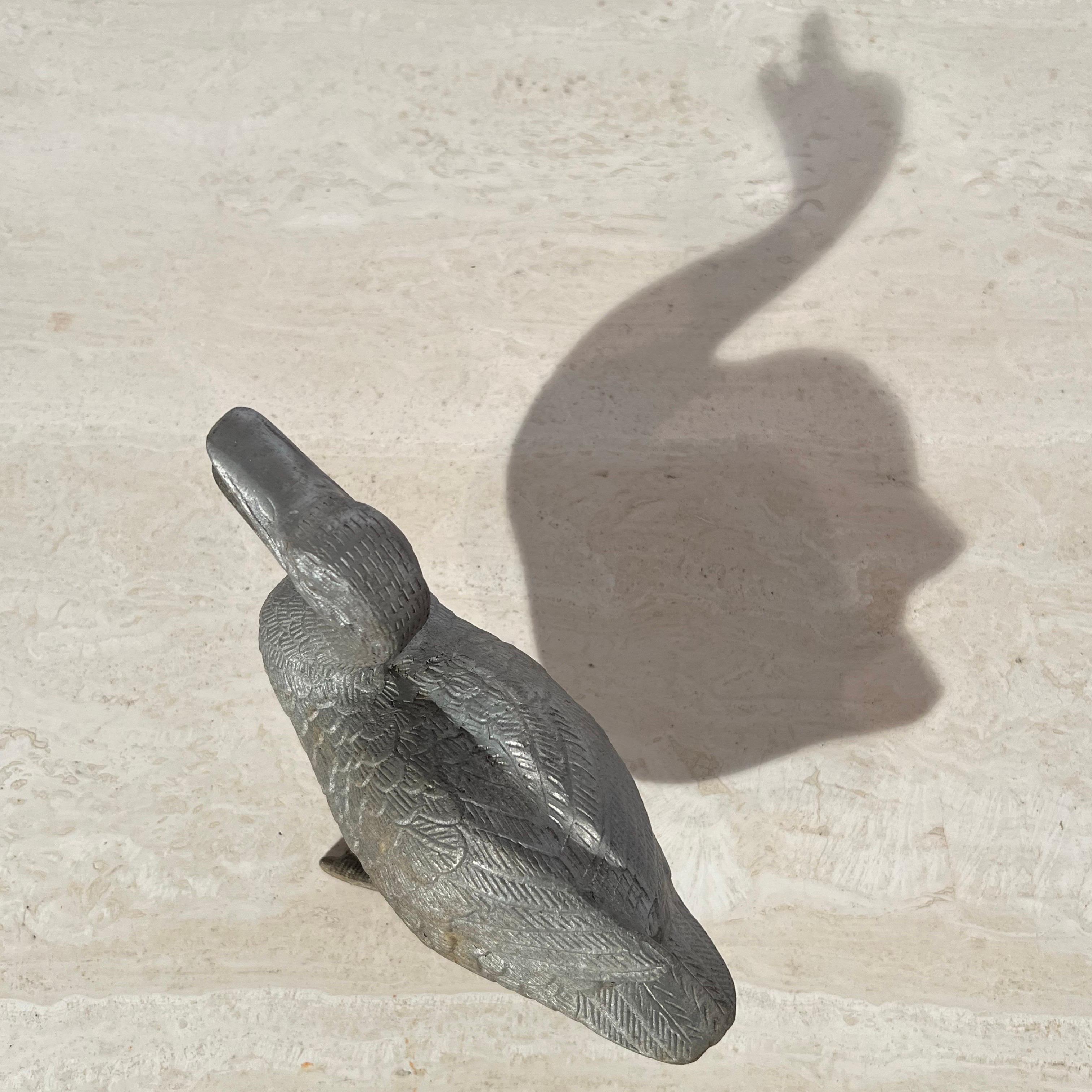 Escultura de jardín patito de metal fundido con encanto en venta 2