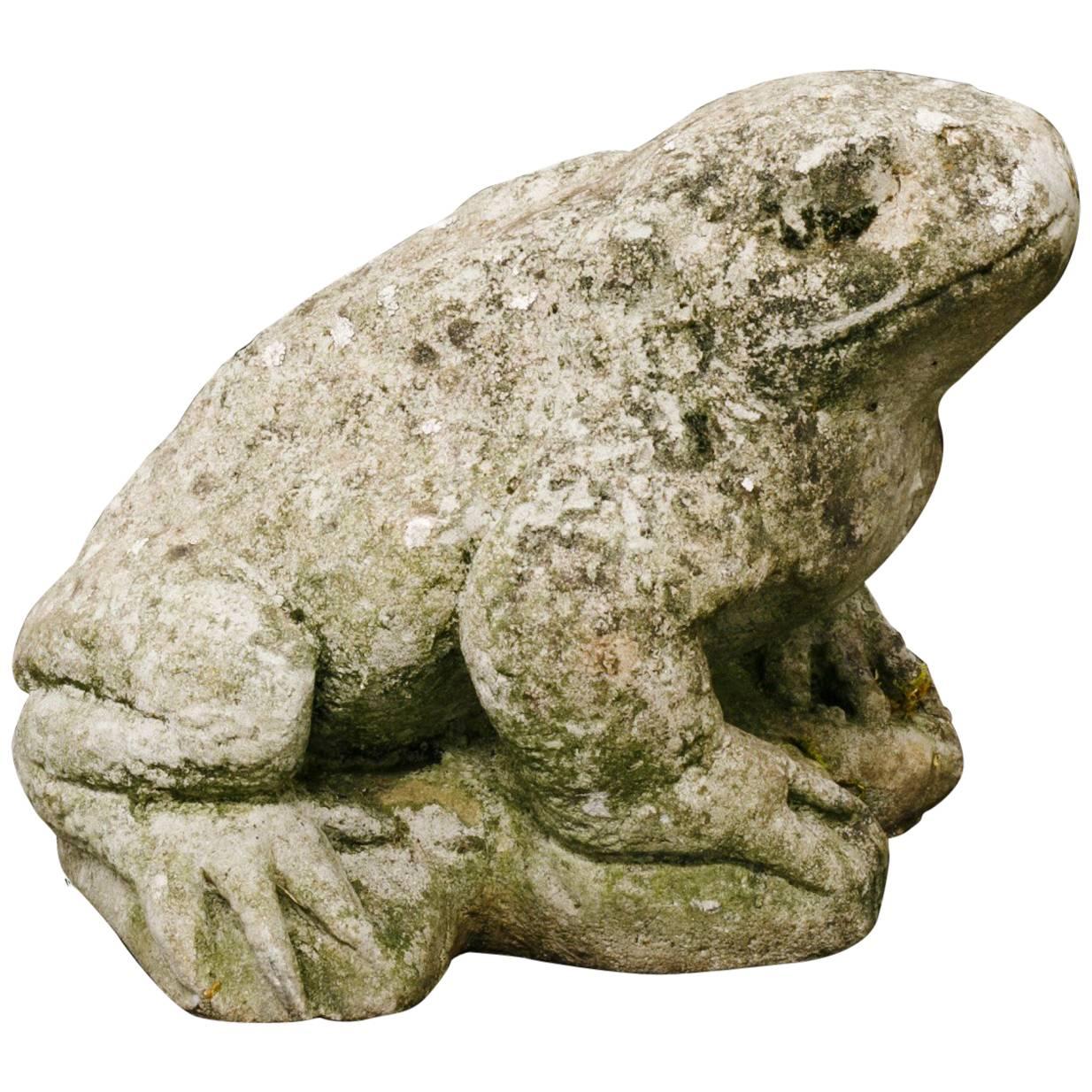 Charming Cement Toad Garden Sculpture
