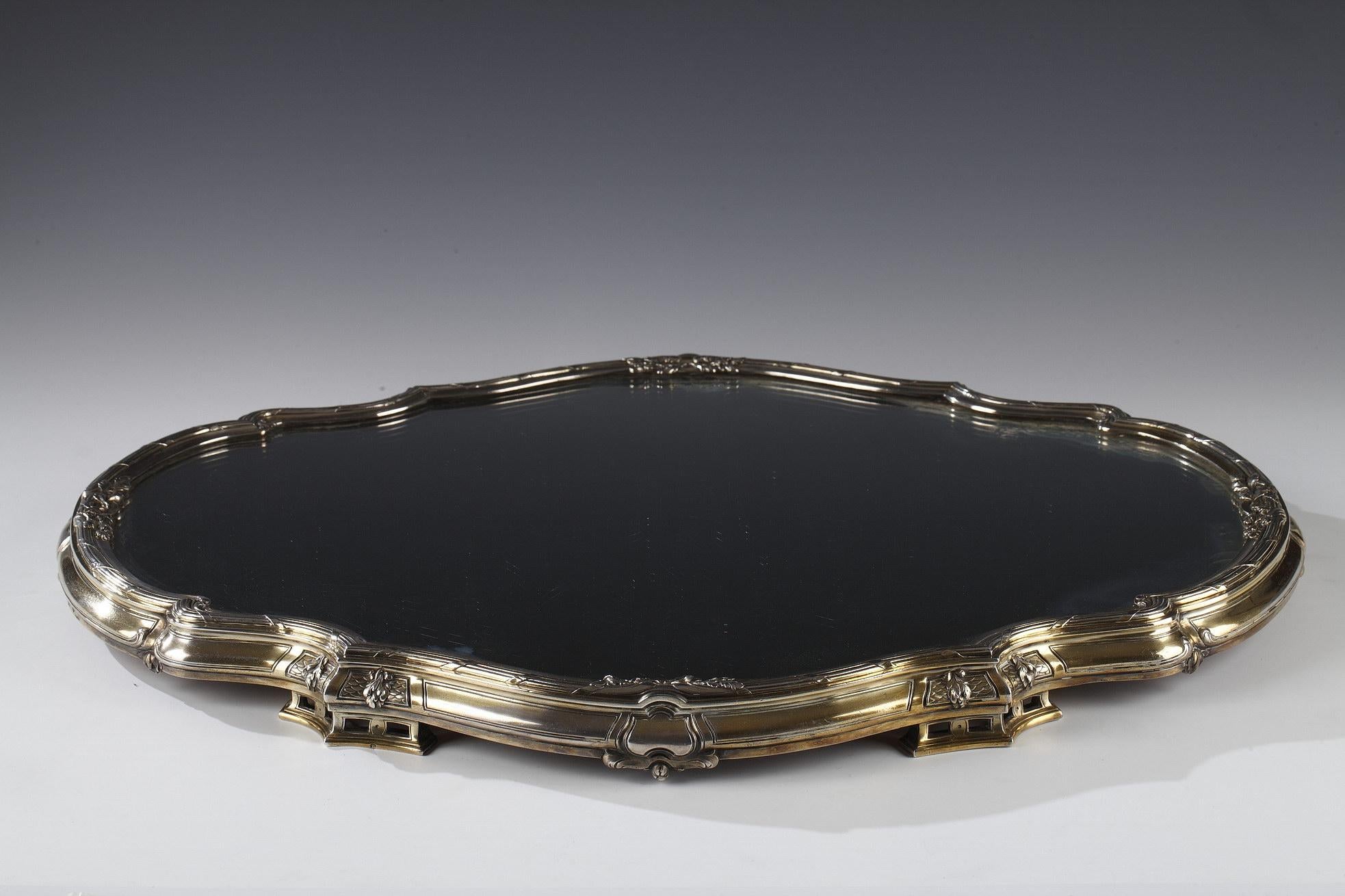 Encantador centro de mesa de plata dorada de Boin-Taburet, Francia, circa 1880 en venta 6