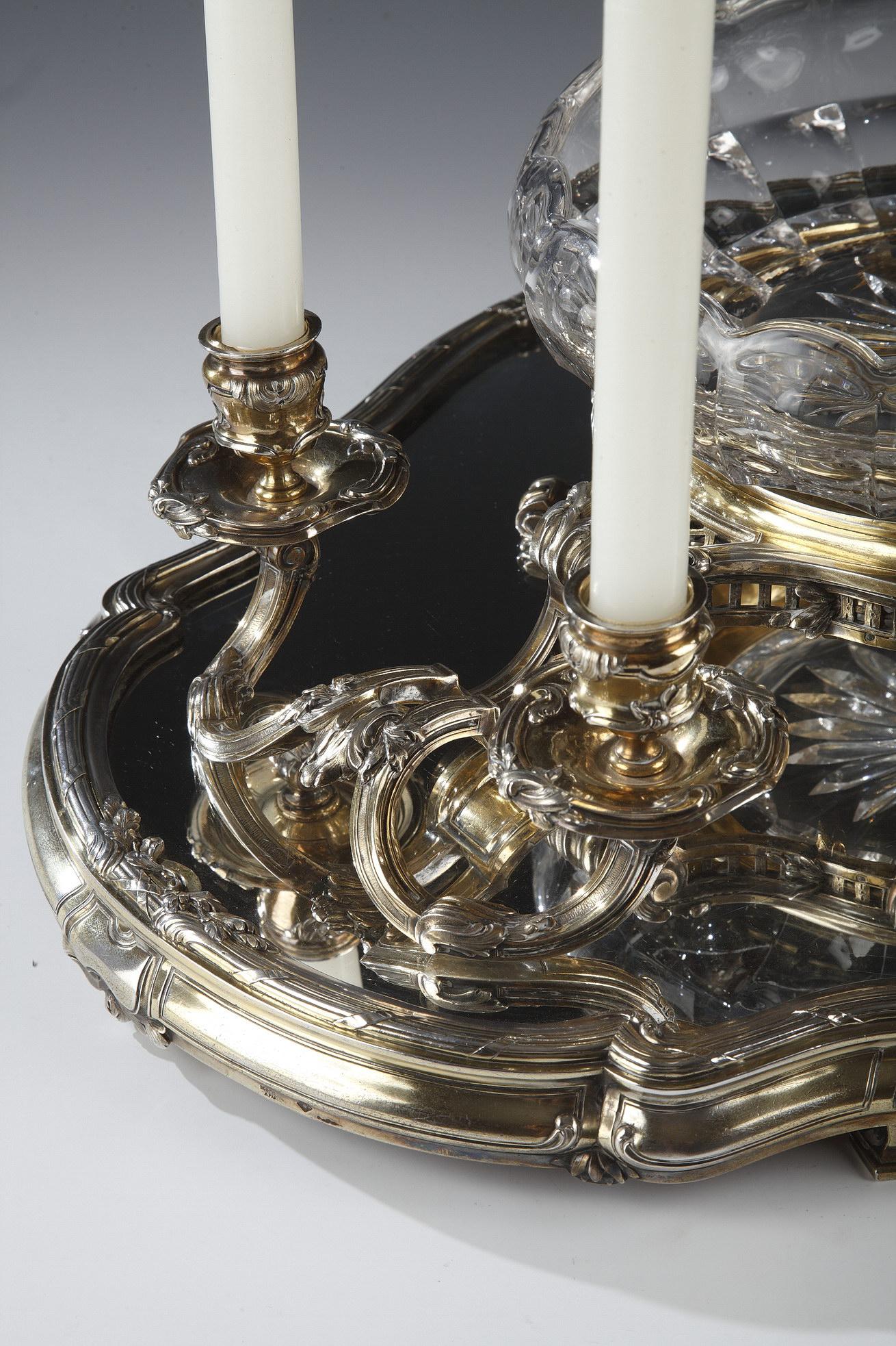 Charming Silver-Gilt Centerpiece by Boin-Taburet, France, Circa 1880 In Good Condition For Sale In PARIS, FR