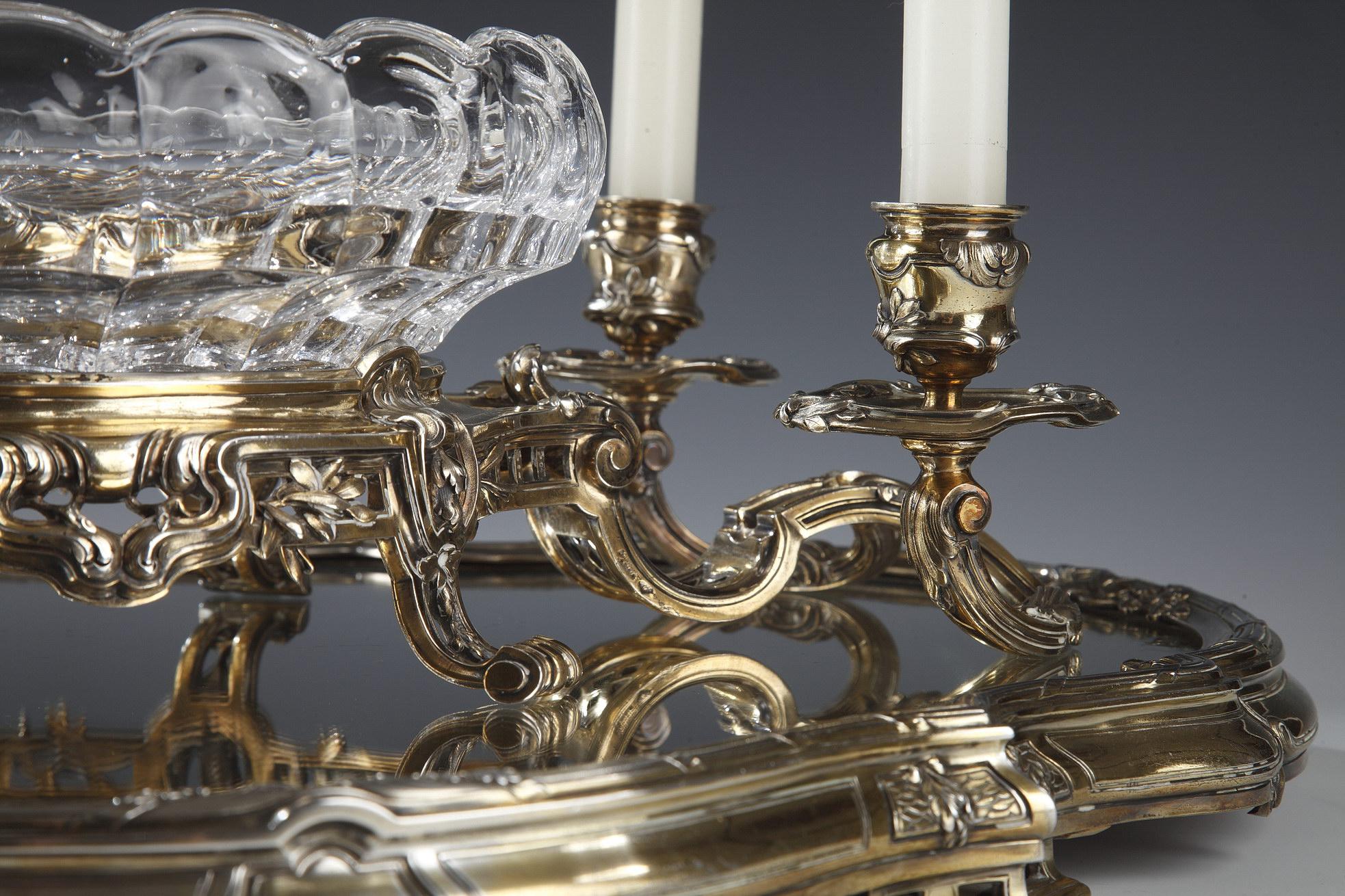 Late 19th Century Charming Silver-Gilt Centerpiece by Boin-Taburet, France, Circa 1880 For Sale