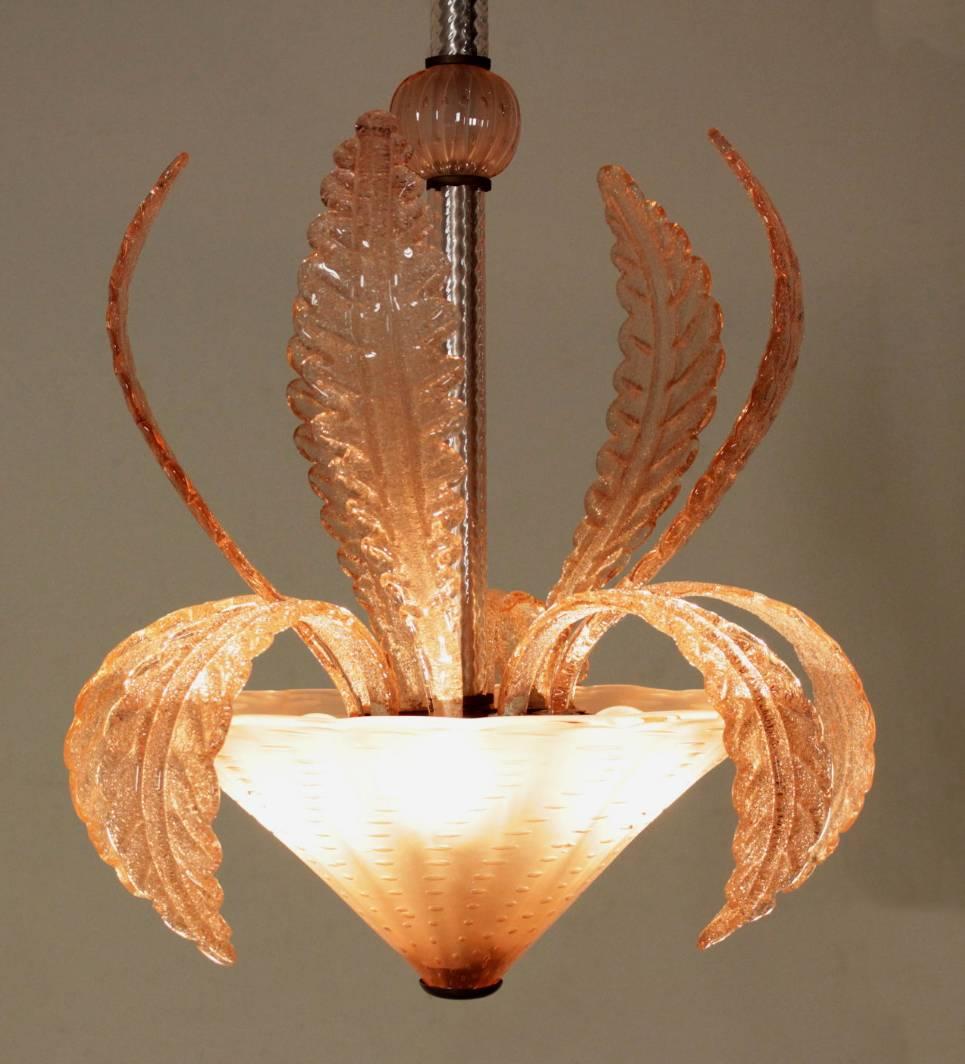 Charming Chandelier by Barovier & Toso, Murano, 1940s 4