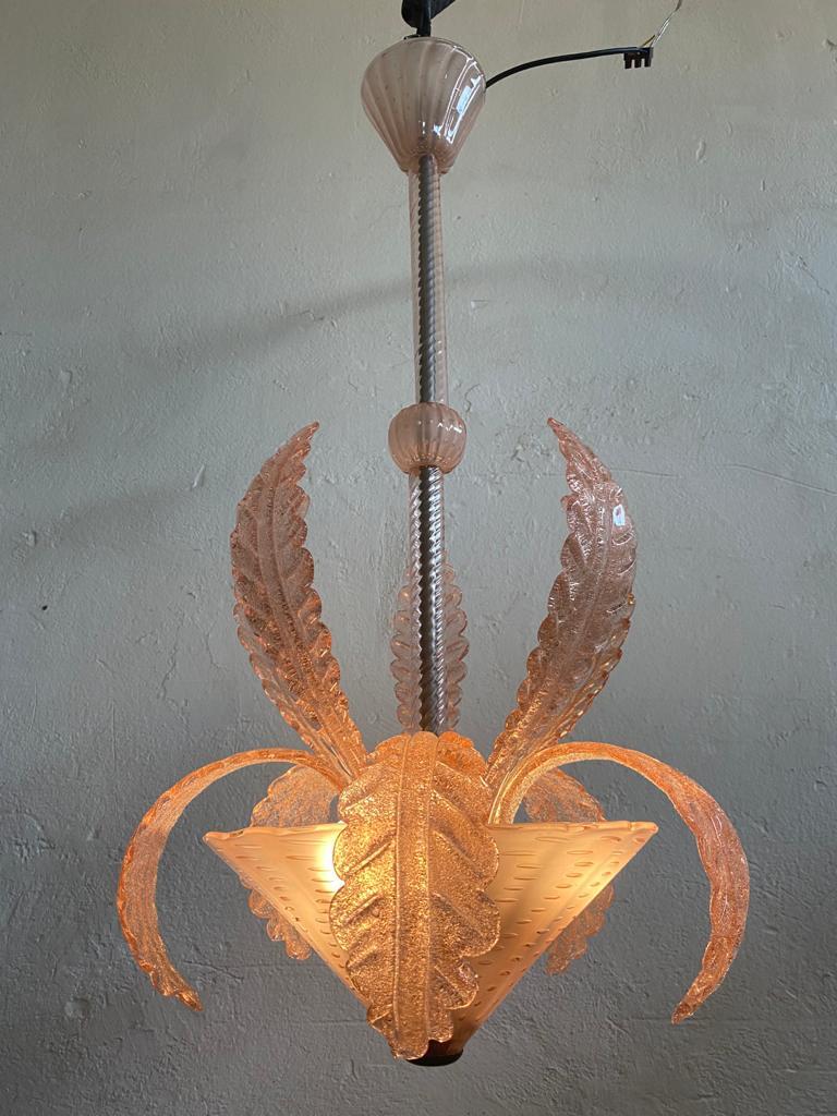 Charming Chandelier by Barovier & Toso, Murano, 1940s 7