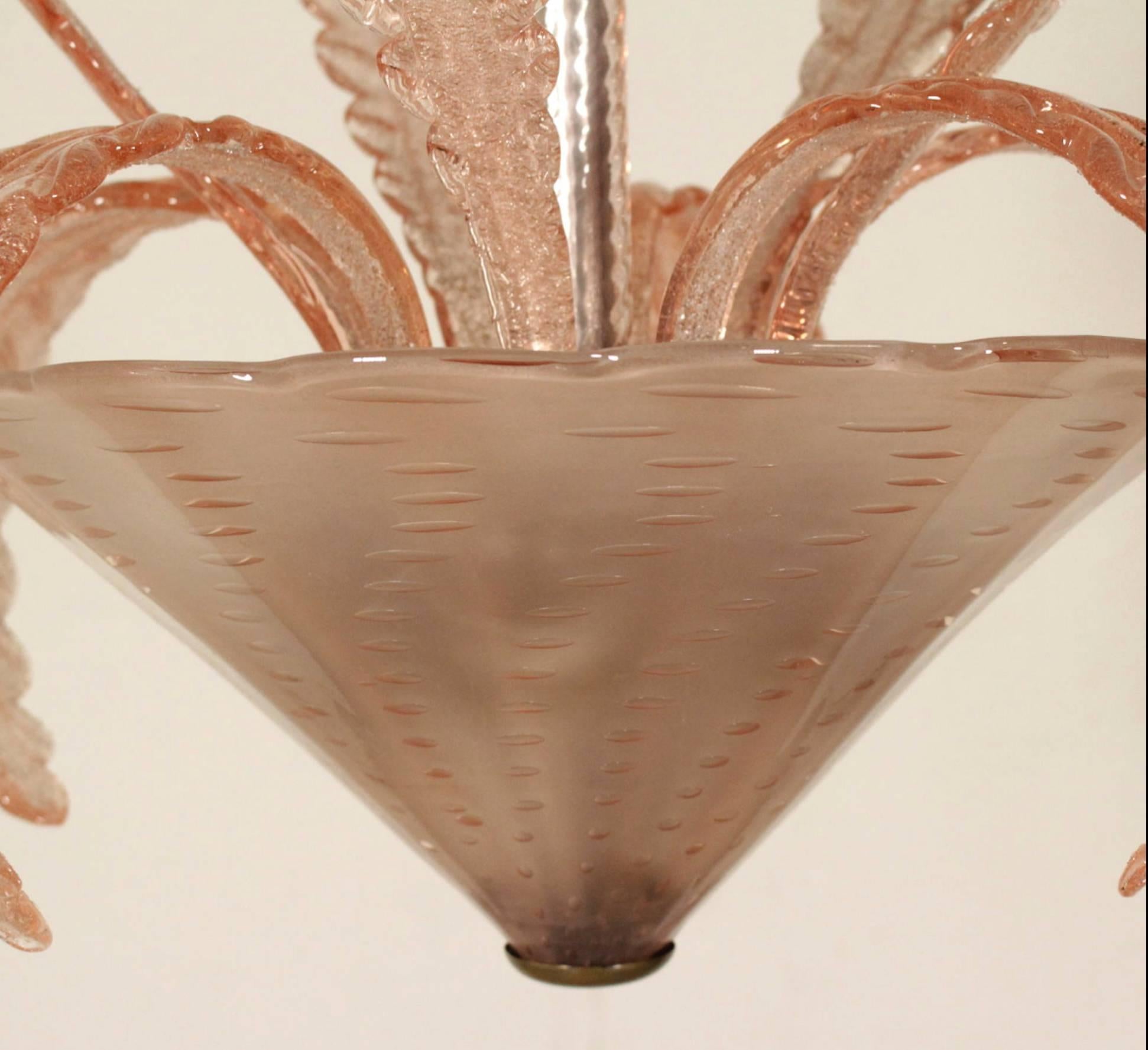 Charming Chandelier by Barovier & Toso, Murano, 1940s 1