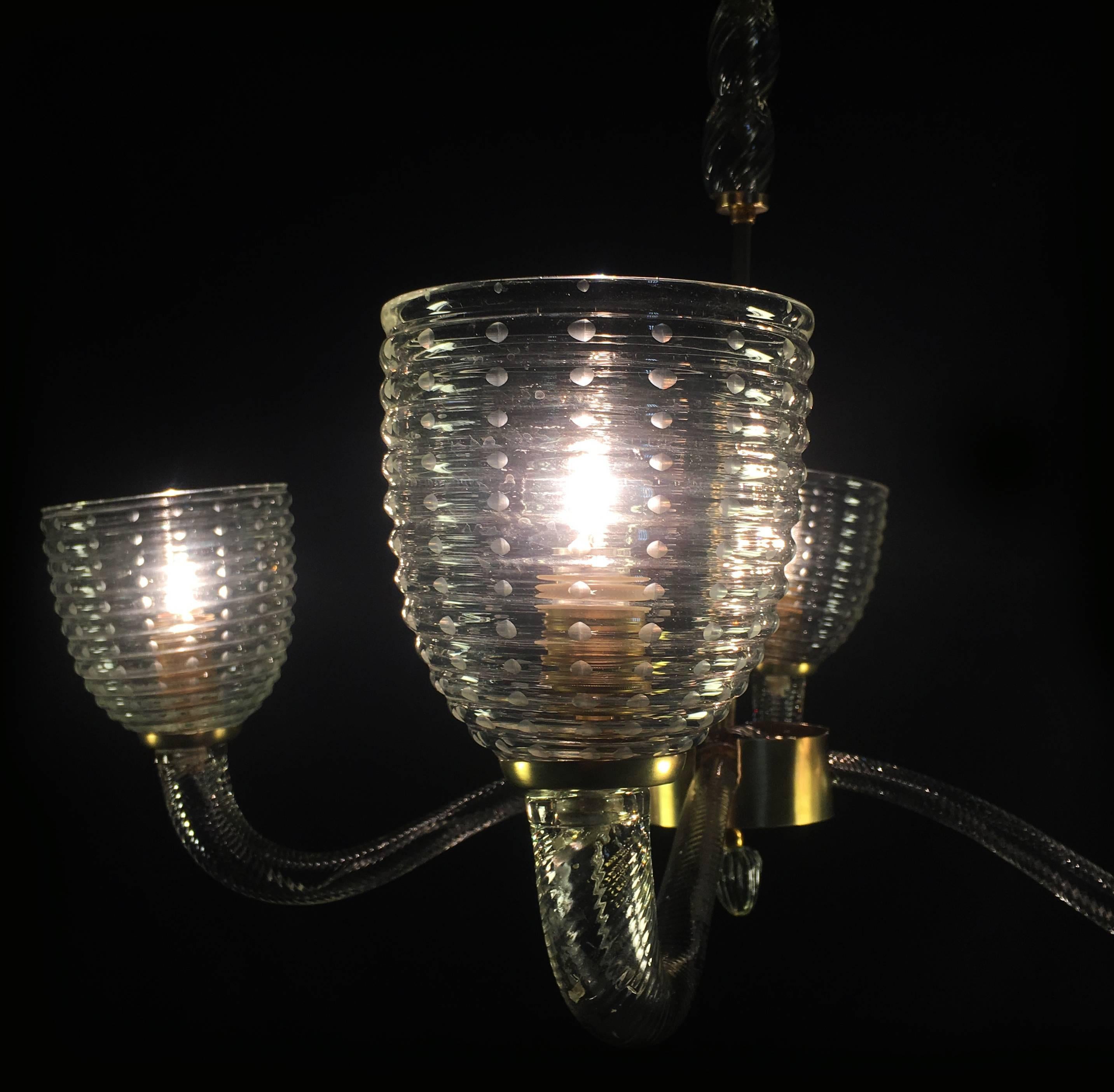 Charming Chandelier by Venini, Murano, 1940 For Sale 12