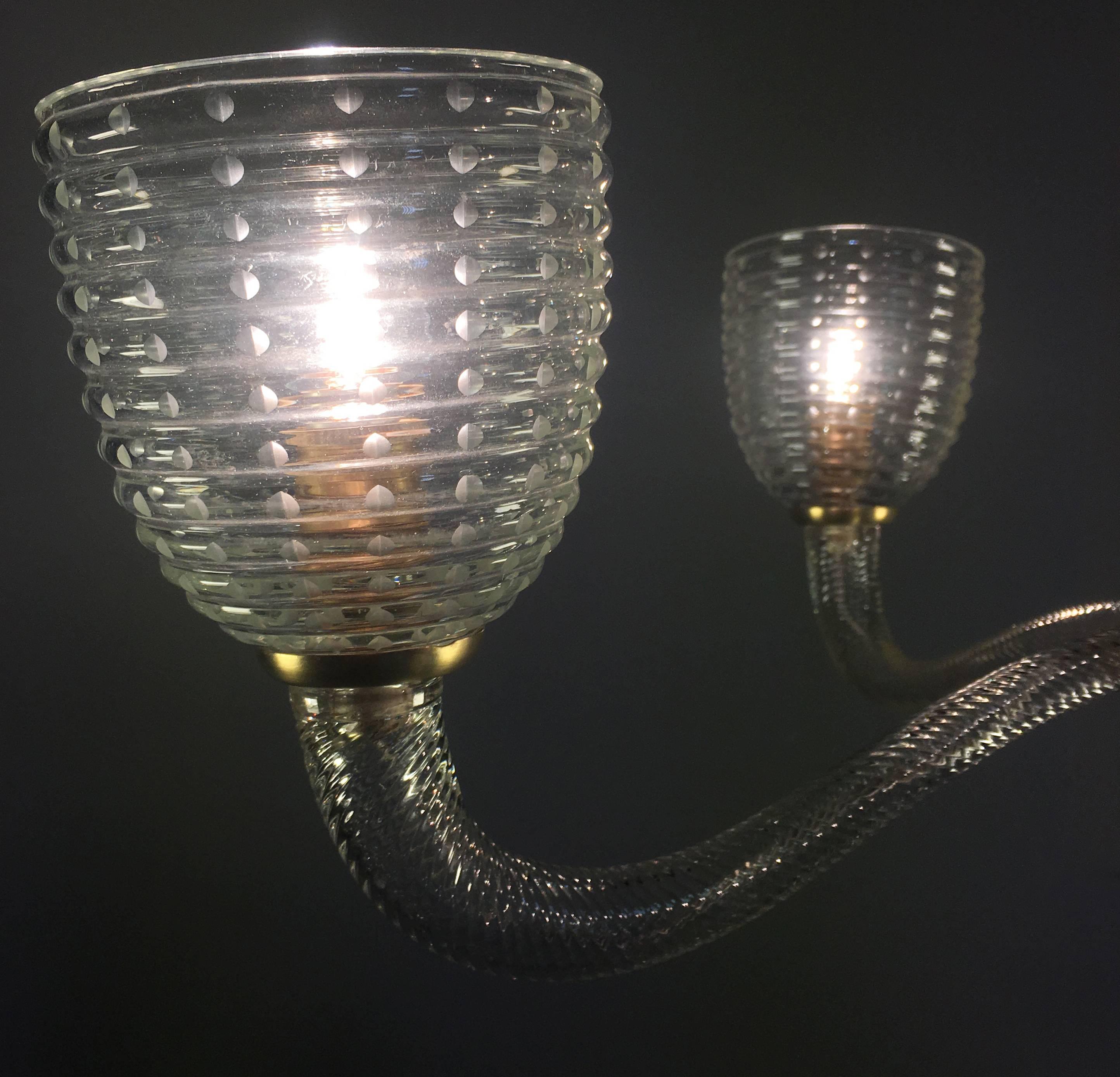 italien Charmant lustre de Venini, Murano, 1940 en vente