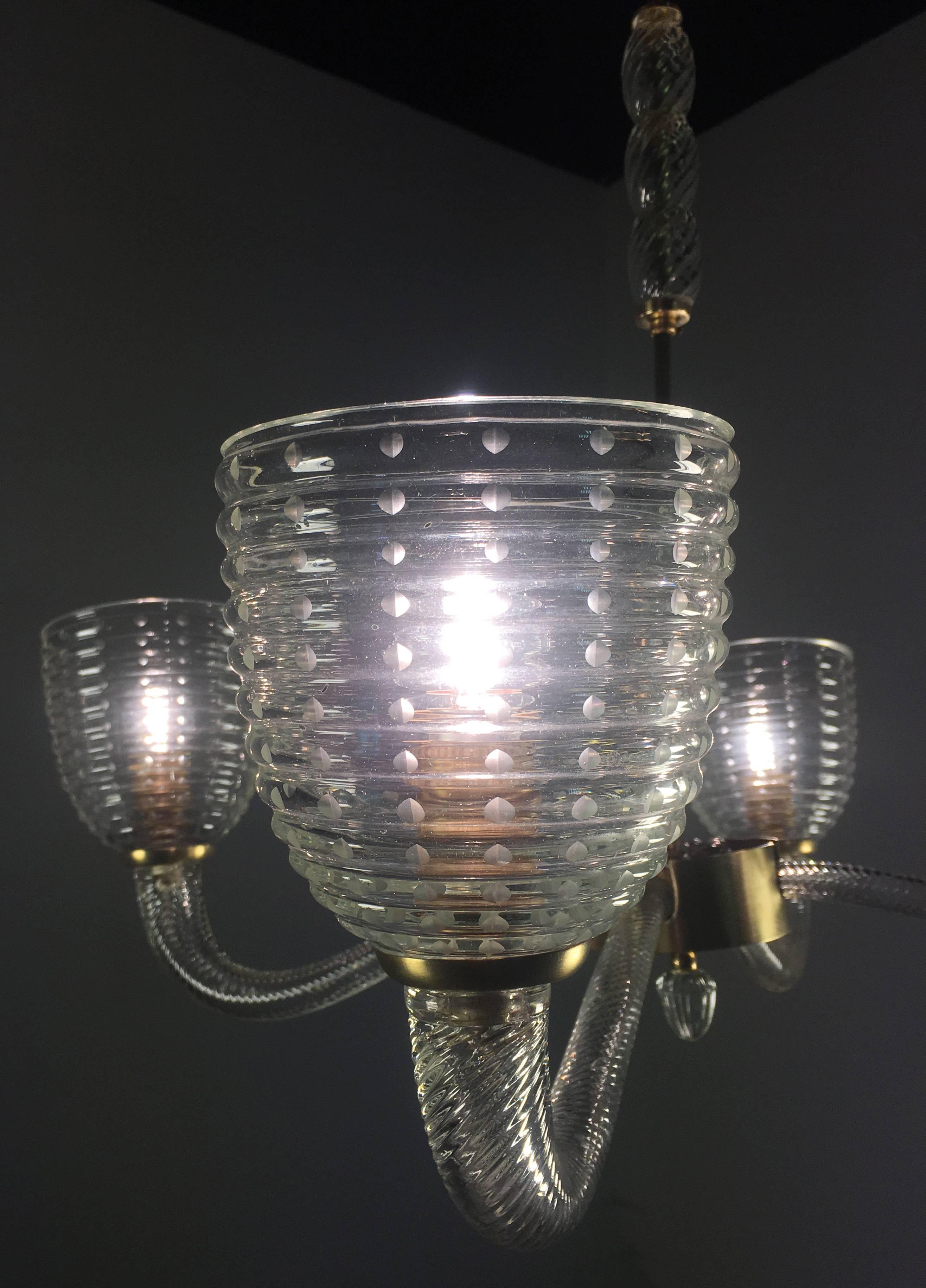 20th Century Charming Chandelier by Venini, Murano, 1940 For Sale