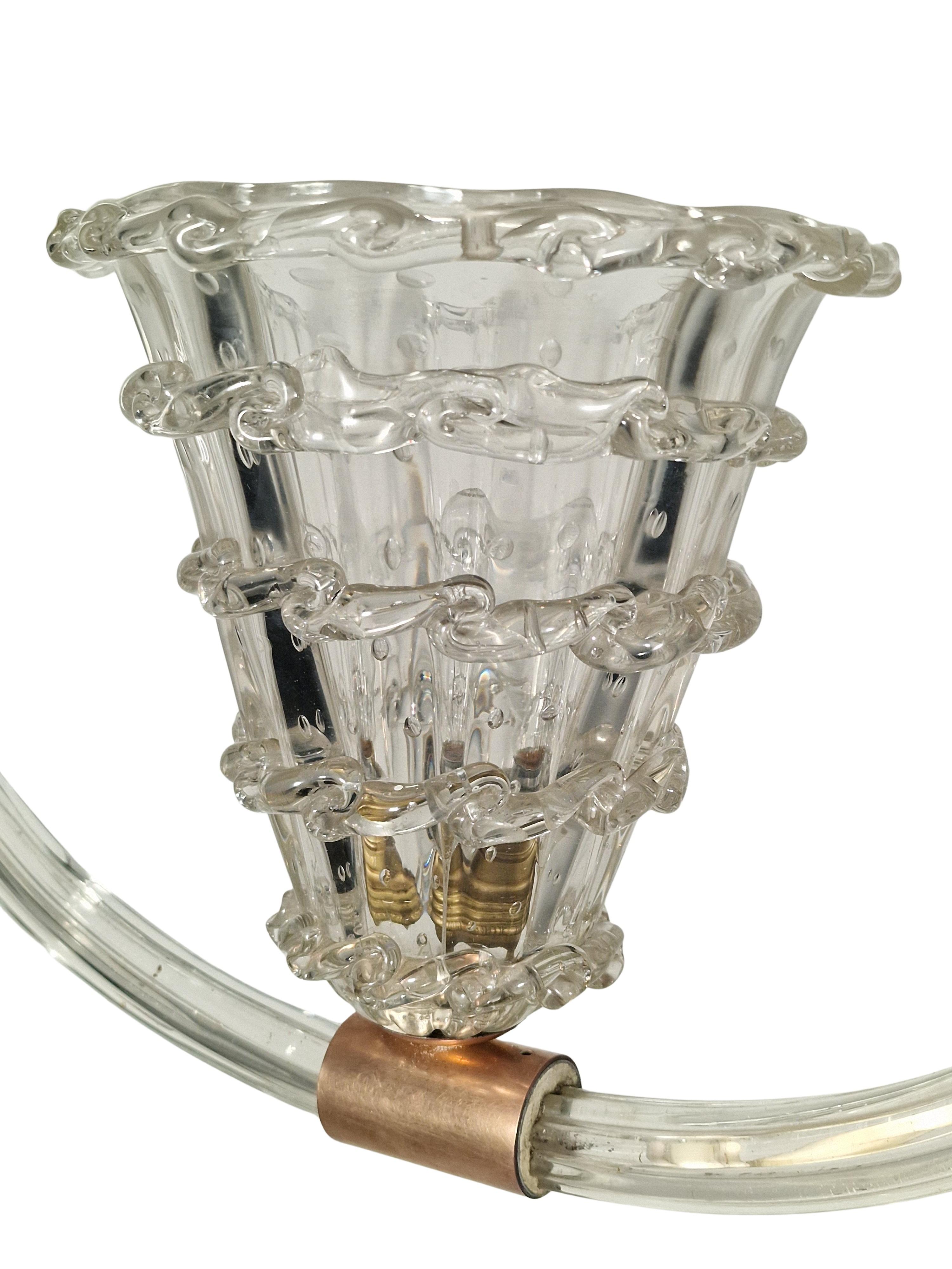 Charme lampadario a sospensione, vetro di Murano, di Barovier, anni '40 Murano Italia In condizioni ottime in vendita a Wien, AT