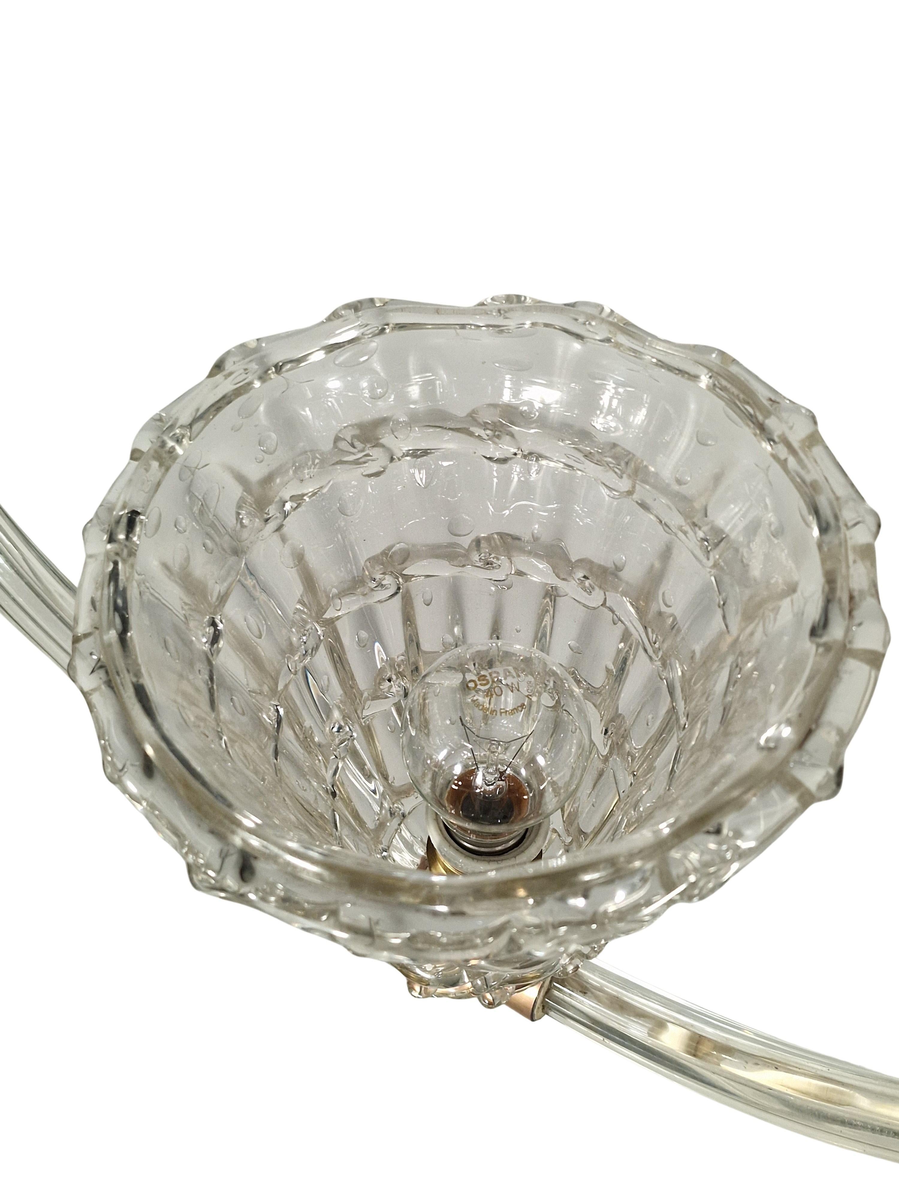 Metà XX secolo Charme lampadario a sospensione, vetro di Murano, di Barovier, anni '40 Murano Italia in vendita