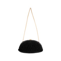 Charming Chanel Evening bag in black lamb's velvet and black Python !