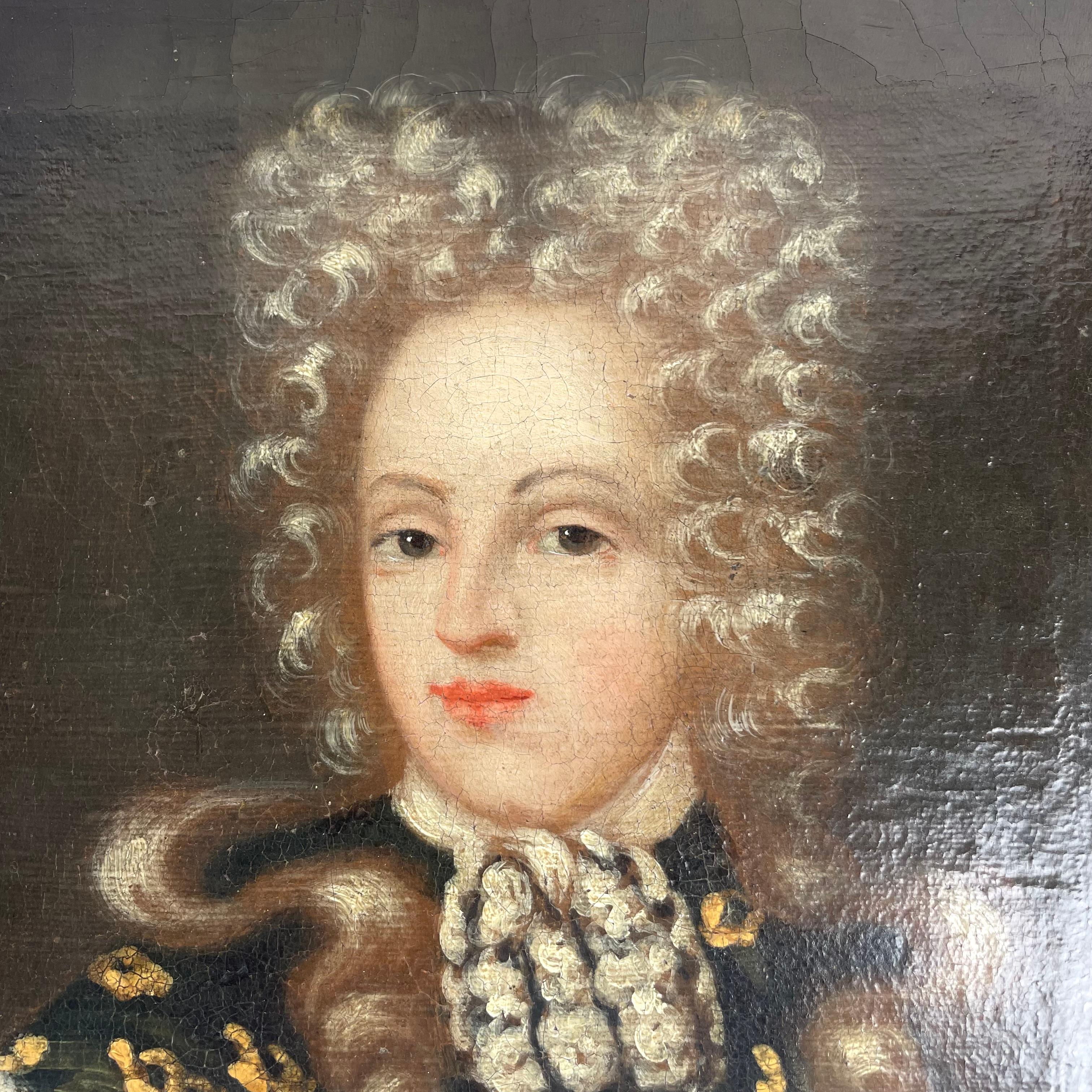 Suédois Charmant portrait d'enfant du roi de Suède Charles XI, datant de la fin du XVIIe siècle. en vente
