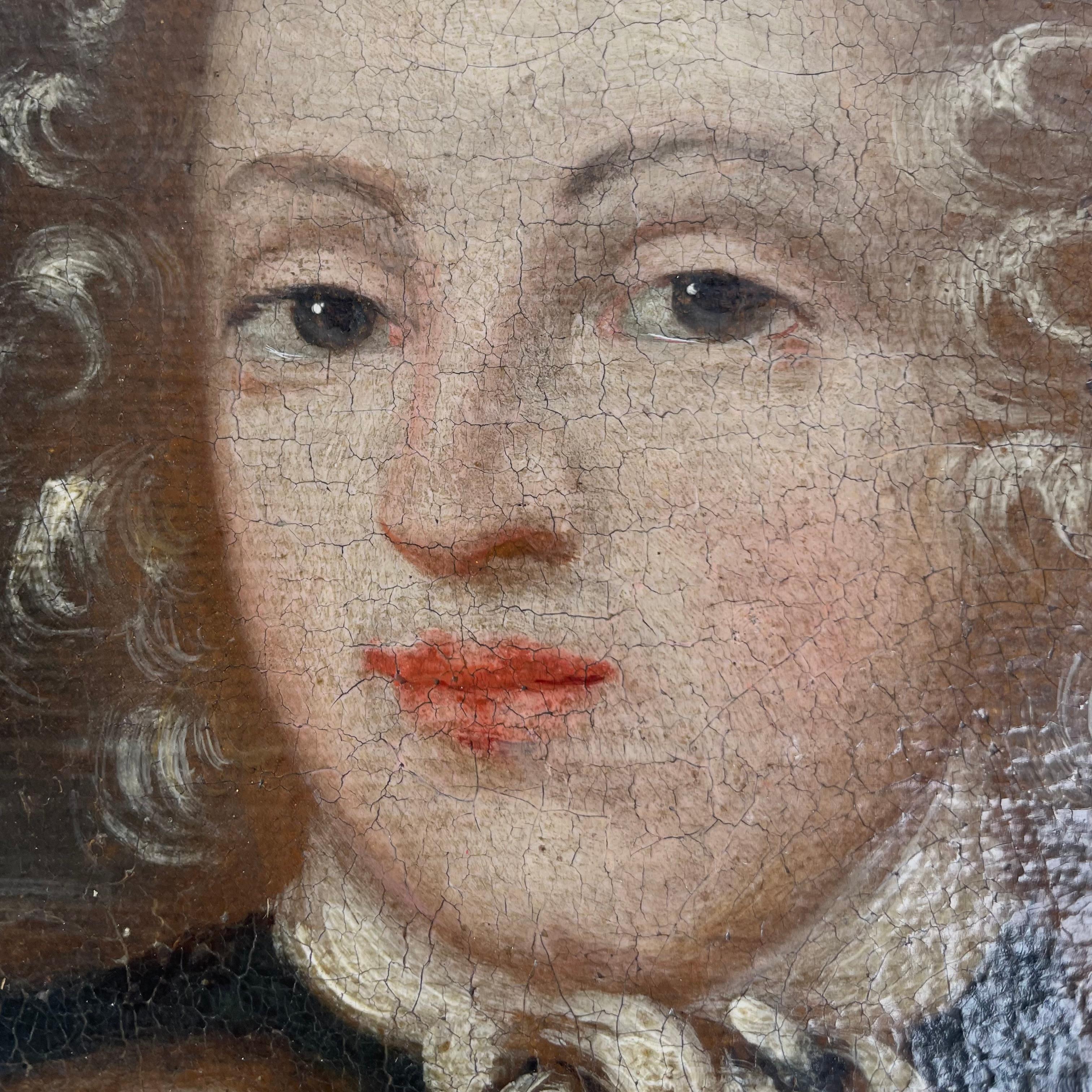 Charmant portrait d'enfant du roi de Suède Charles XI, datant de la fin du XVIIe siècle. Bon état - En vente à Knivsta, SE