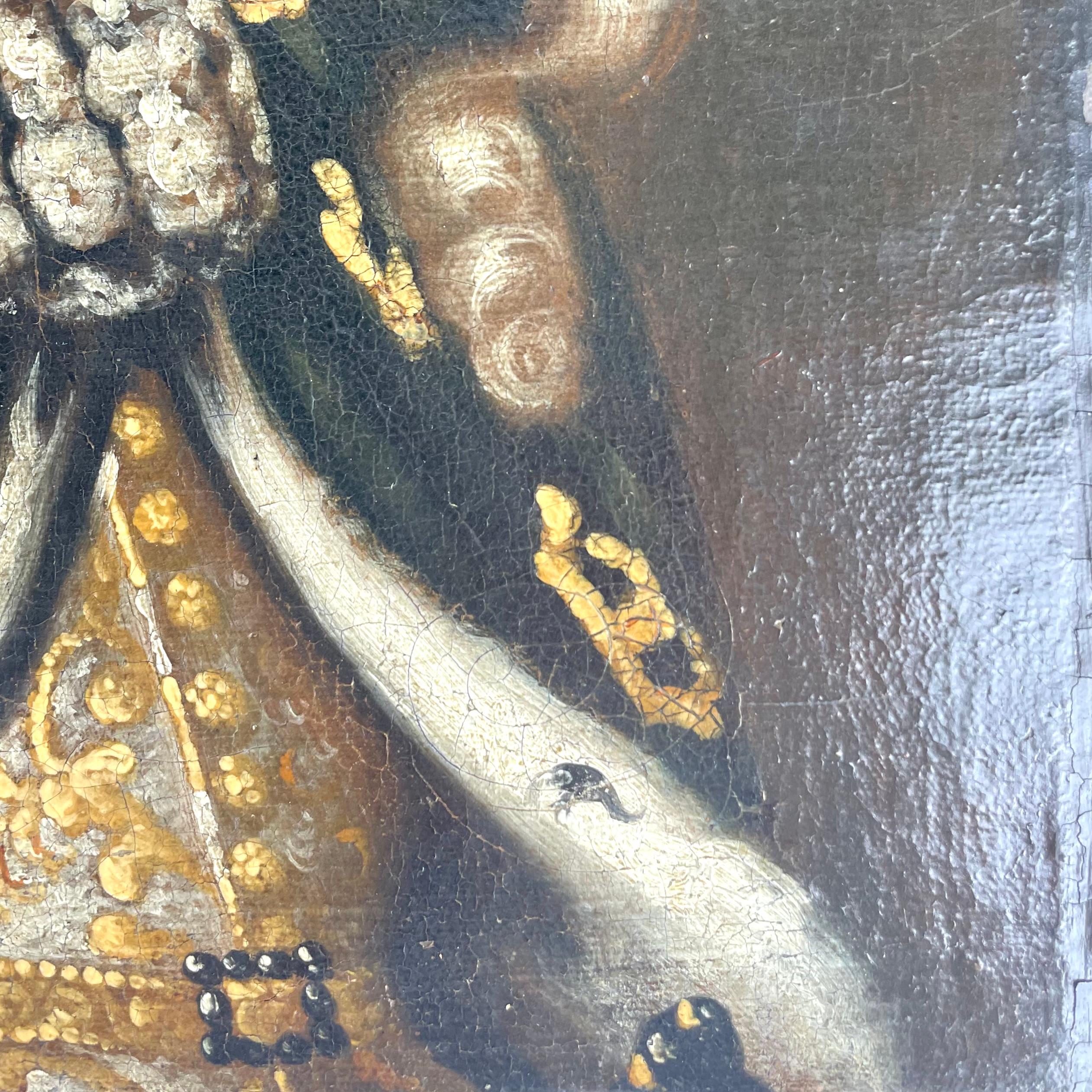 Peinture Charmant portrait d'enfant du roi de Suède Charles XI, datant de la fin du XVIIe siècle. en vente