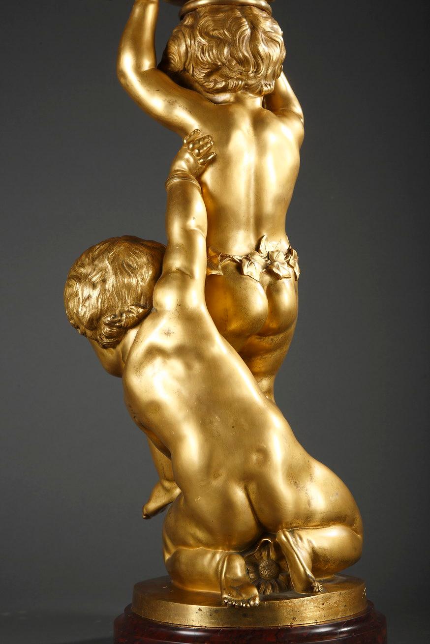 „Children Bacchanale“ aus vergoldeter Bronze von C. Cumberworth & Susse Frères, um 1860 (Mittleres 19. Jahrhundert)