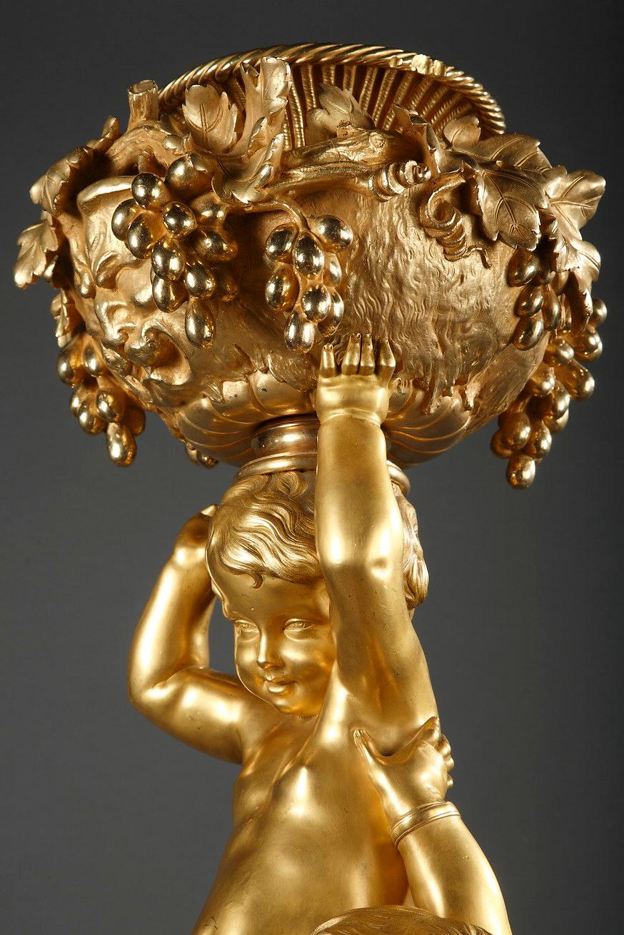 „Children Bacchanale“ aus vergoldeter Bronze von C. Cumberworth & Susse Frères, um 1860 (Französisch)