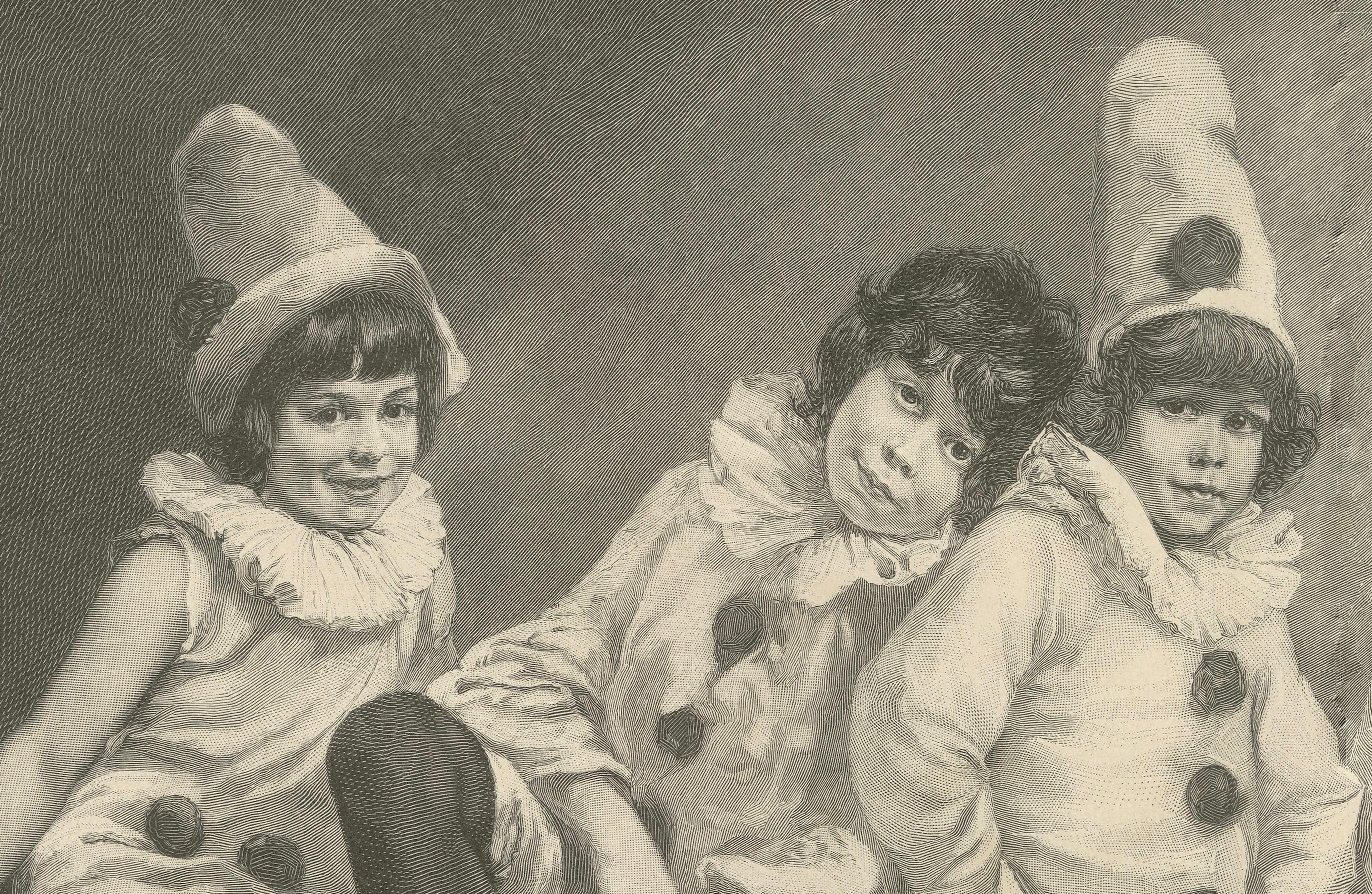 Début du 20ème siècle Charmante scène de carnaval pour enfants - D'après Friedrich August von Caulbach, c.1900 en vente
