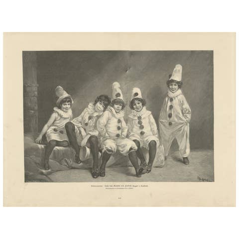 Charming Children's Carnival Scene – After Friedrich August von Kaulbach, c.1900