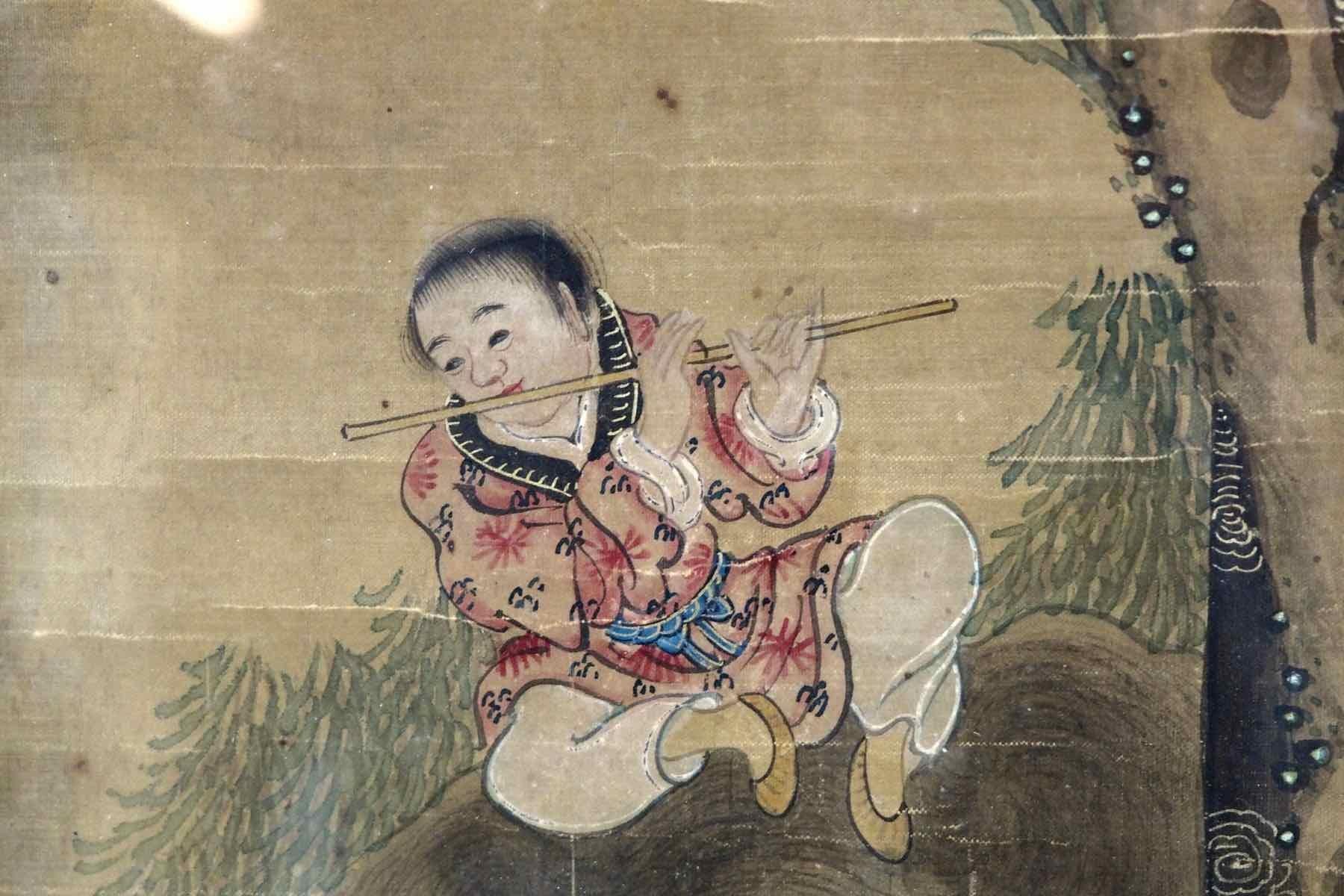 Bezauberndes chinesisches Gemälde, 18. Jahrhundert (Chinesisch) im Angebot