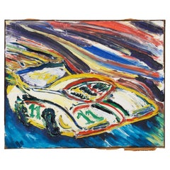Used Charming Cobra painting, unsigned, 1950’s.