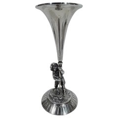 Charming Coin Silver Figural Bud Vase by Gorham