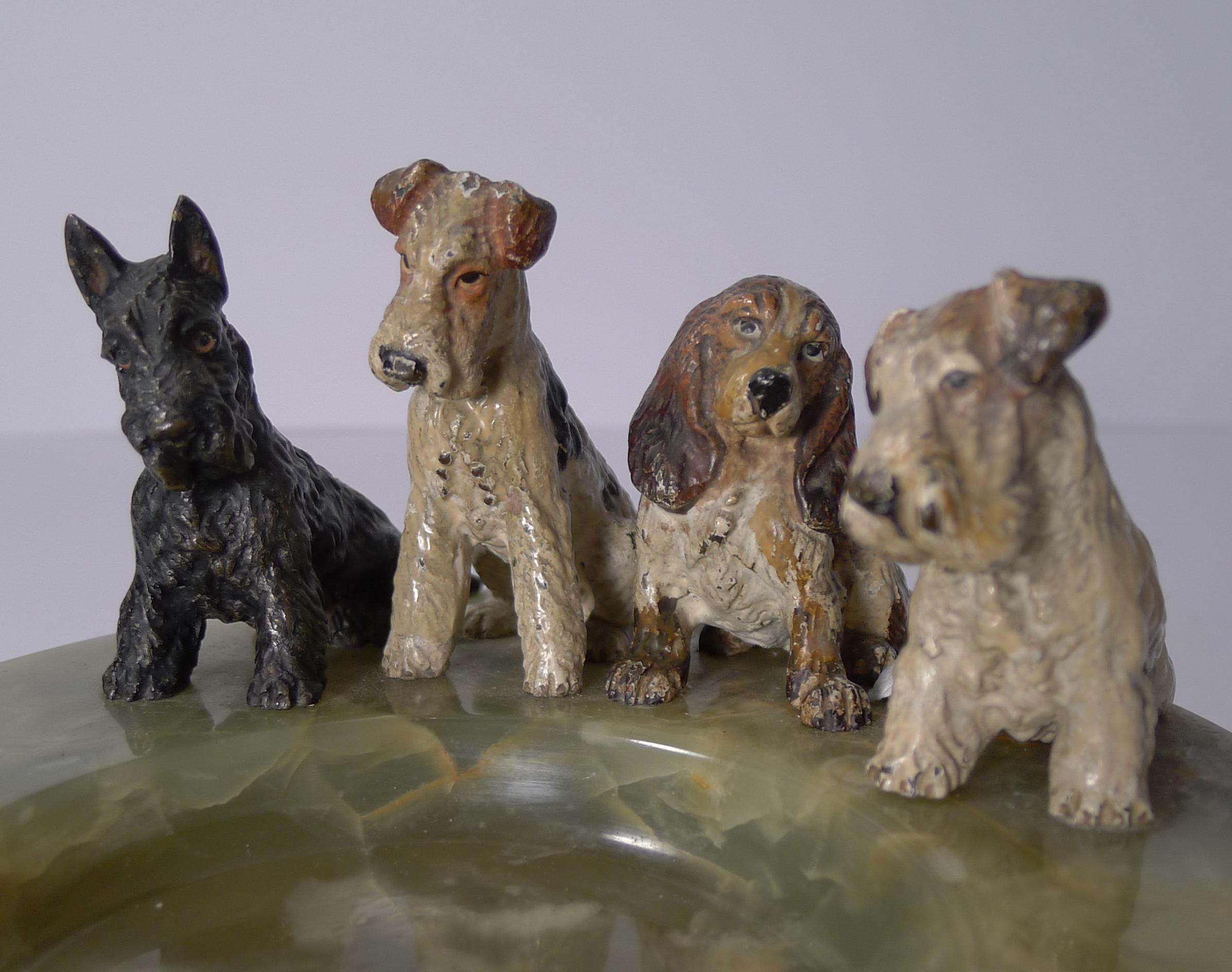 Early 20th Century Charming Cold Painted Bronze Dog 