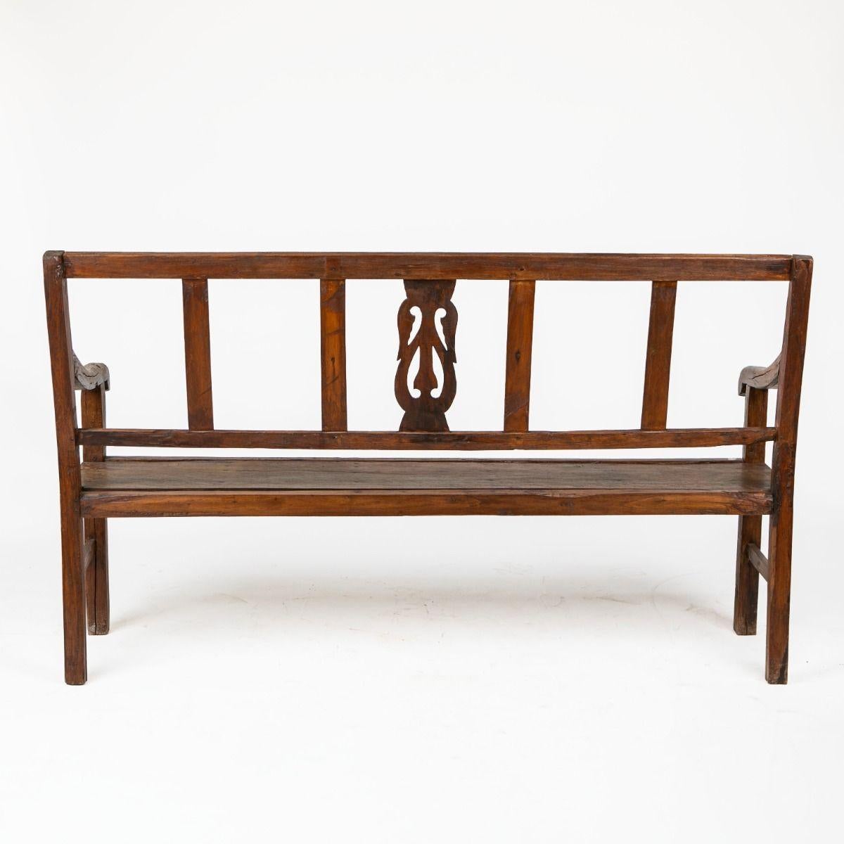 19th Century Charming Colonial Bench in Narra Hardwood, Philippines