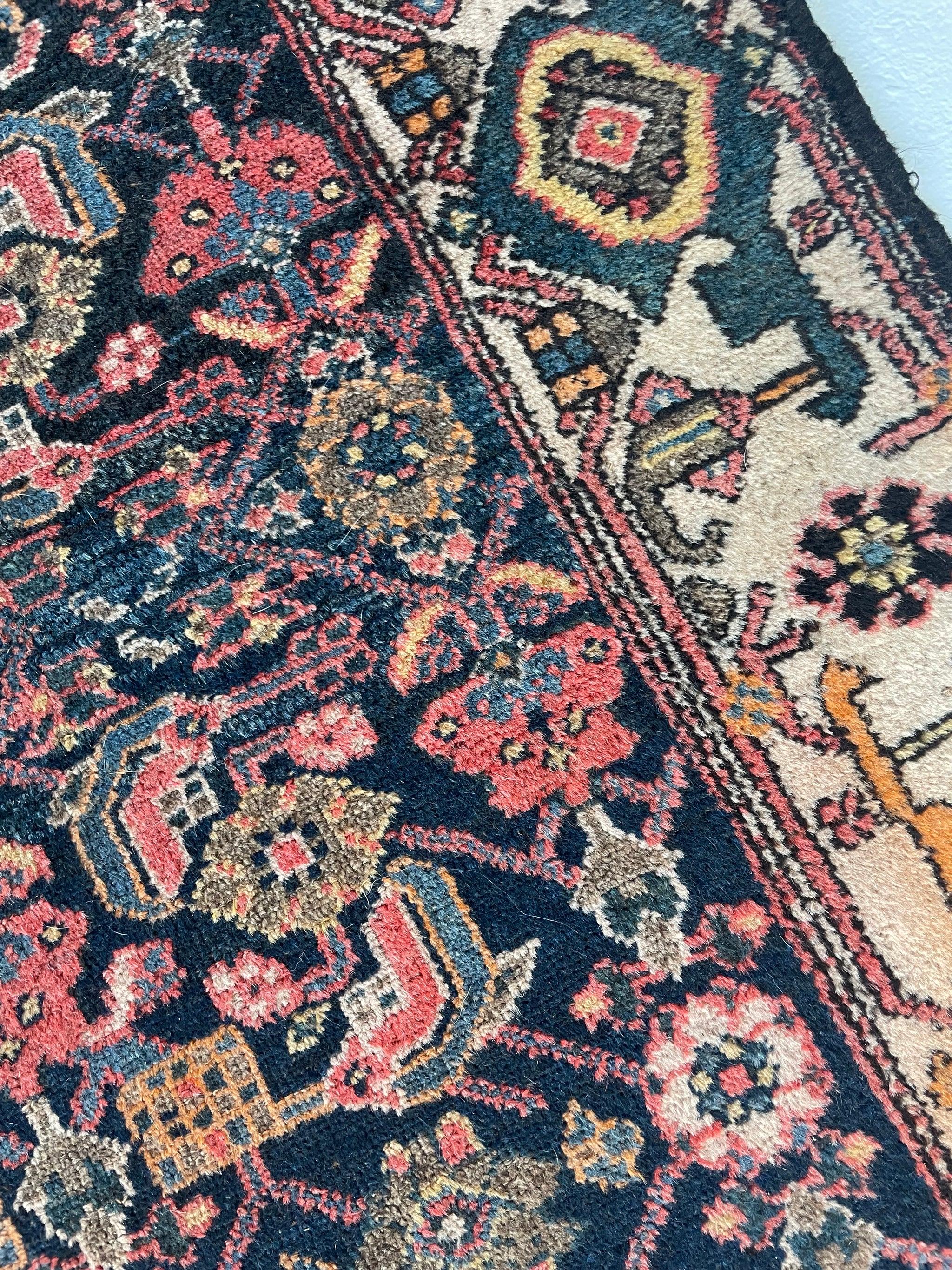 Unbelievably Charming & Colorful Herati with Turtle Serapi Border

About: A Stunner!! Two beautiful and iconic designs, in the border and the field, in outstanding color palette. Very decorative and charming piece!

Size: 3.8 x 5.3 
Age: Vintage, C.