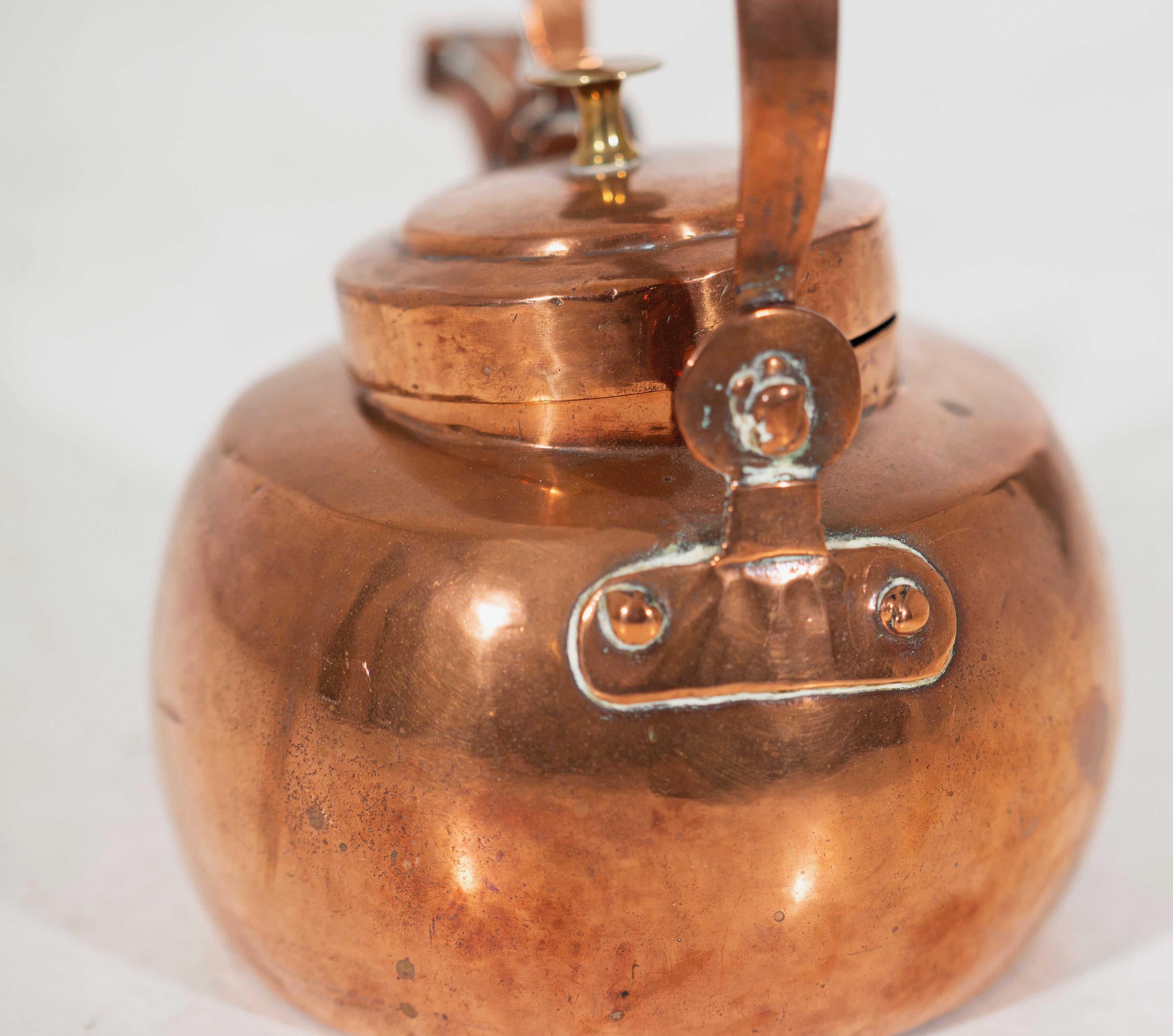 18th Century and Earlier Charming copper boiler, signed, circa 1750. For Sale