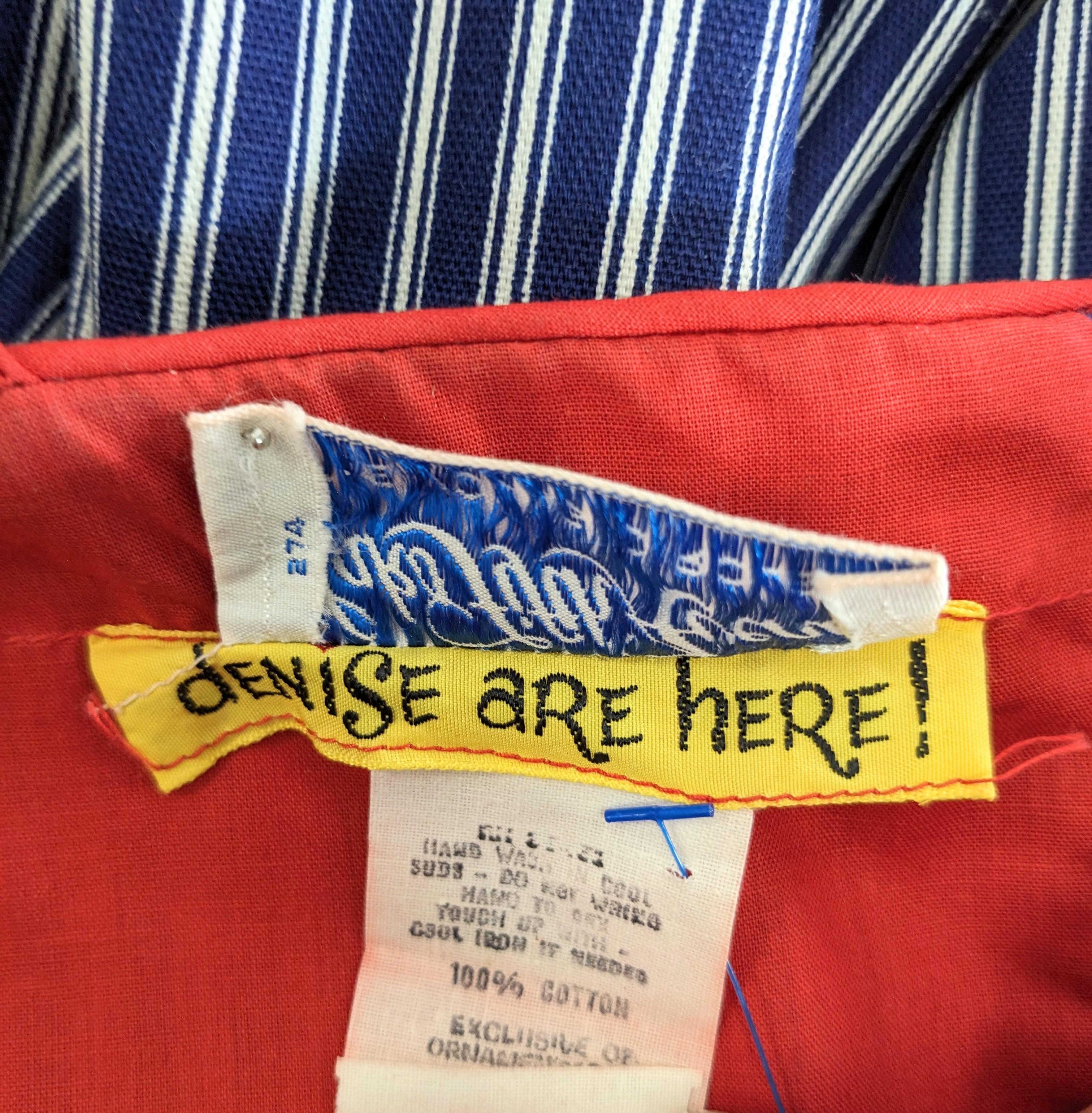 Charming Cotton Ticking Maxi Dress, Saks Fifth Ave. For Sale 7