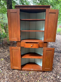 Charming Country Honey Pine Corner Cabinet