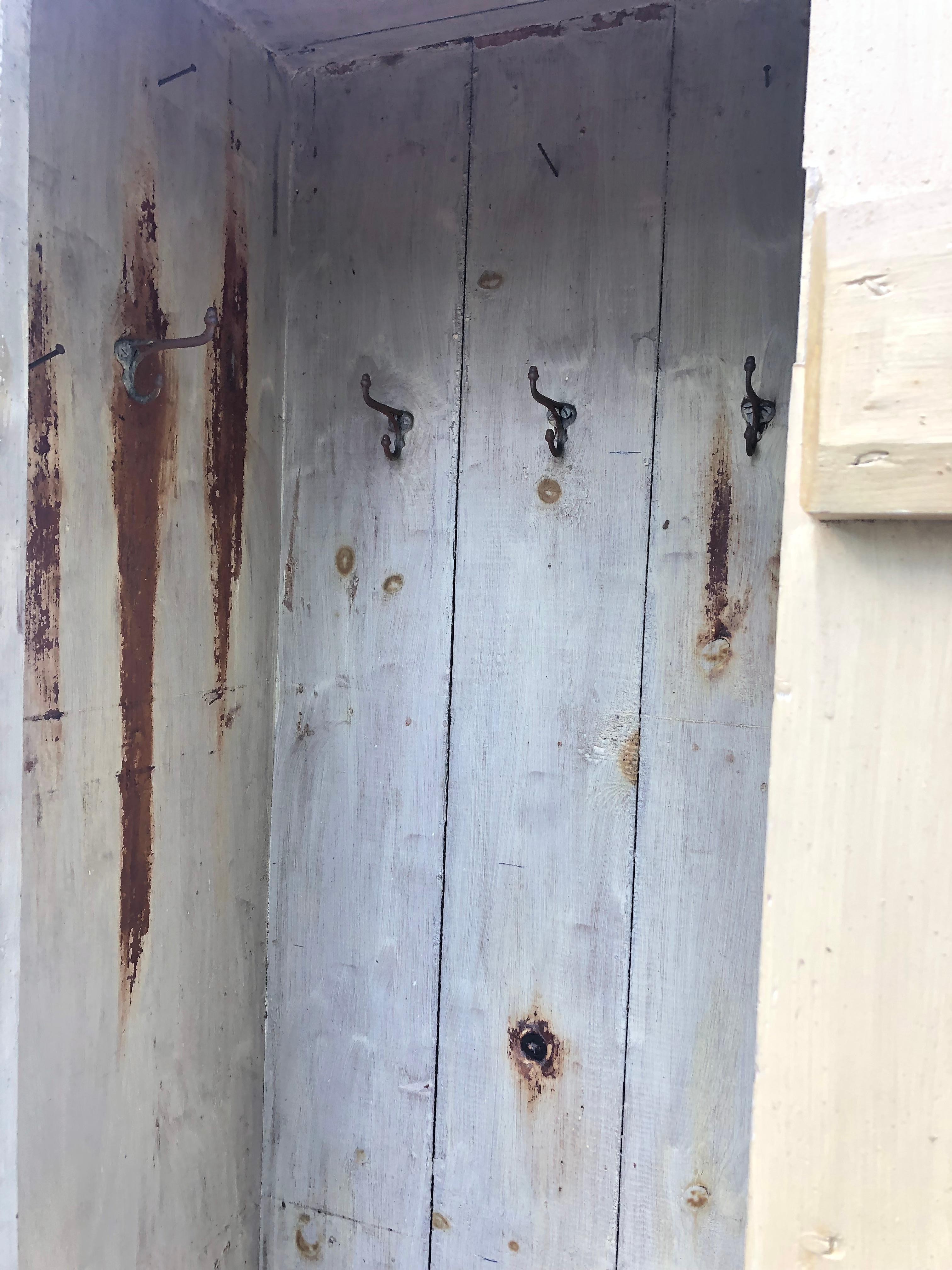 Charming Country Painted Distressed Wardrobe Closet In Distressed Condition For Sale In Hopewell, NJ
