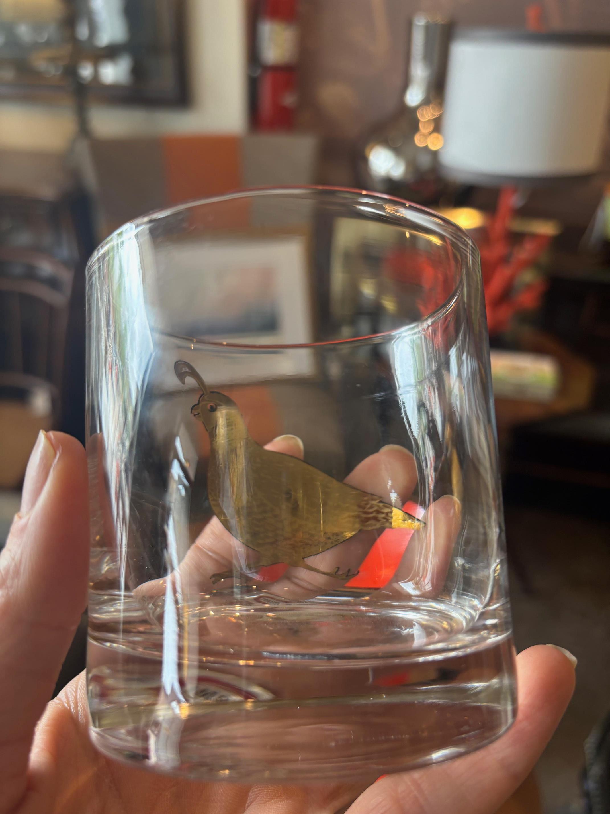 American Charming Couroc of Monterey Quail glasses For Sale