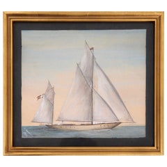 Charming Danish Ship Painting, Signed 1906