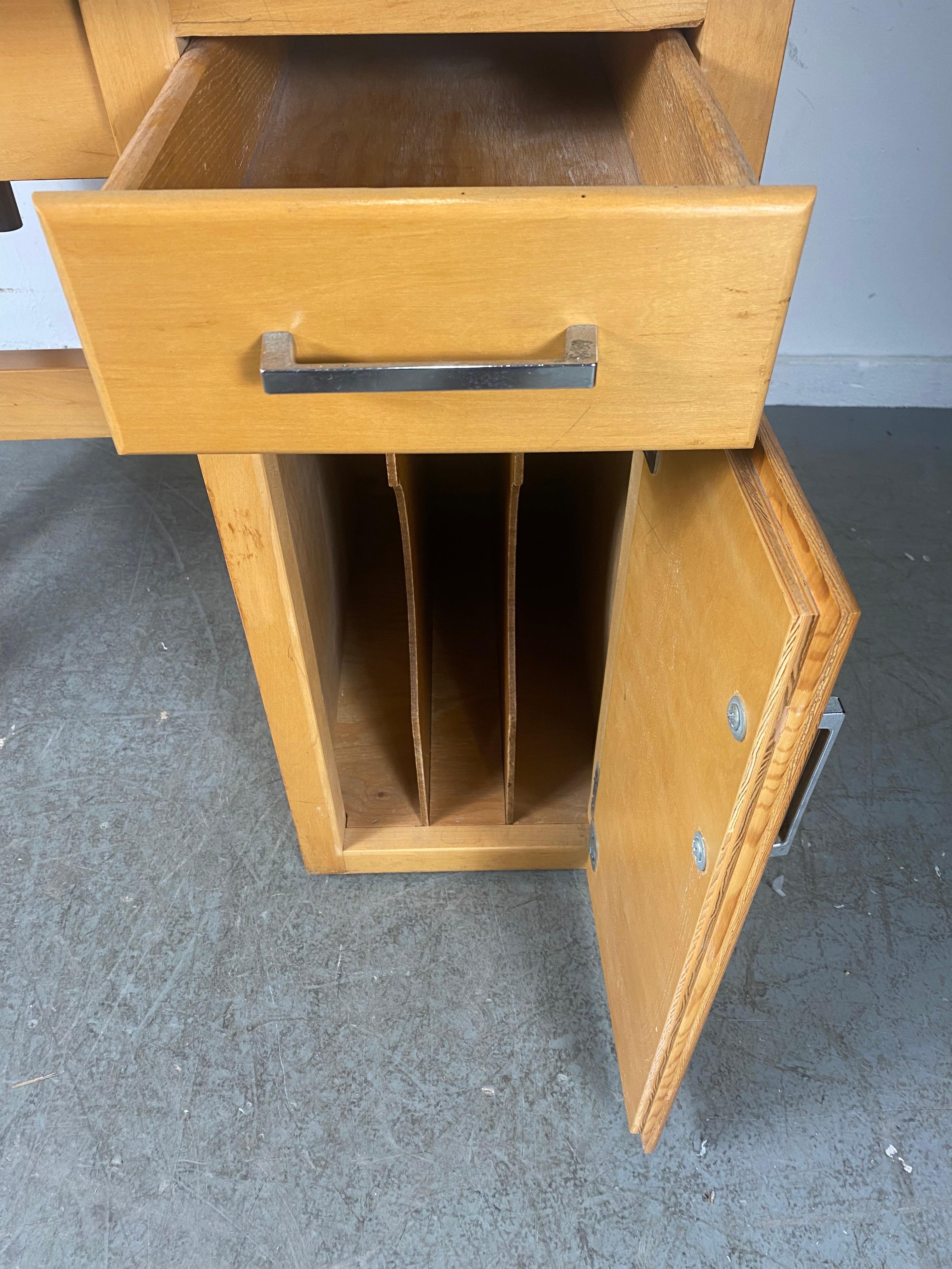 wooden drafting table with storage