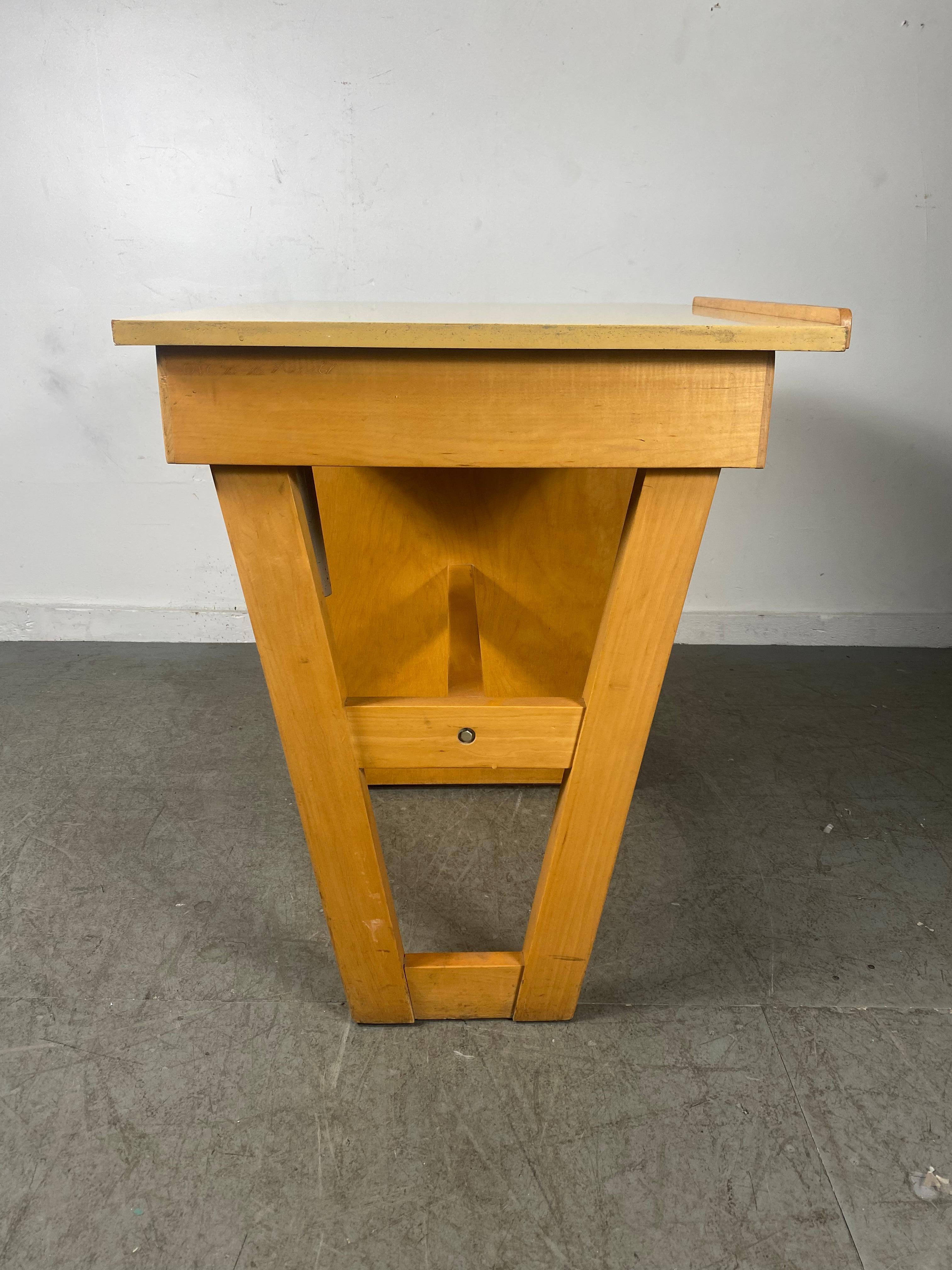 Charming , diminutive desk / drafting table, , Classic Modernist Design.. Storage In Good Condition In Buffalo, NY