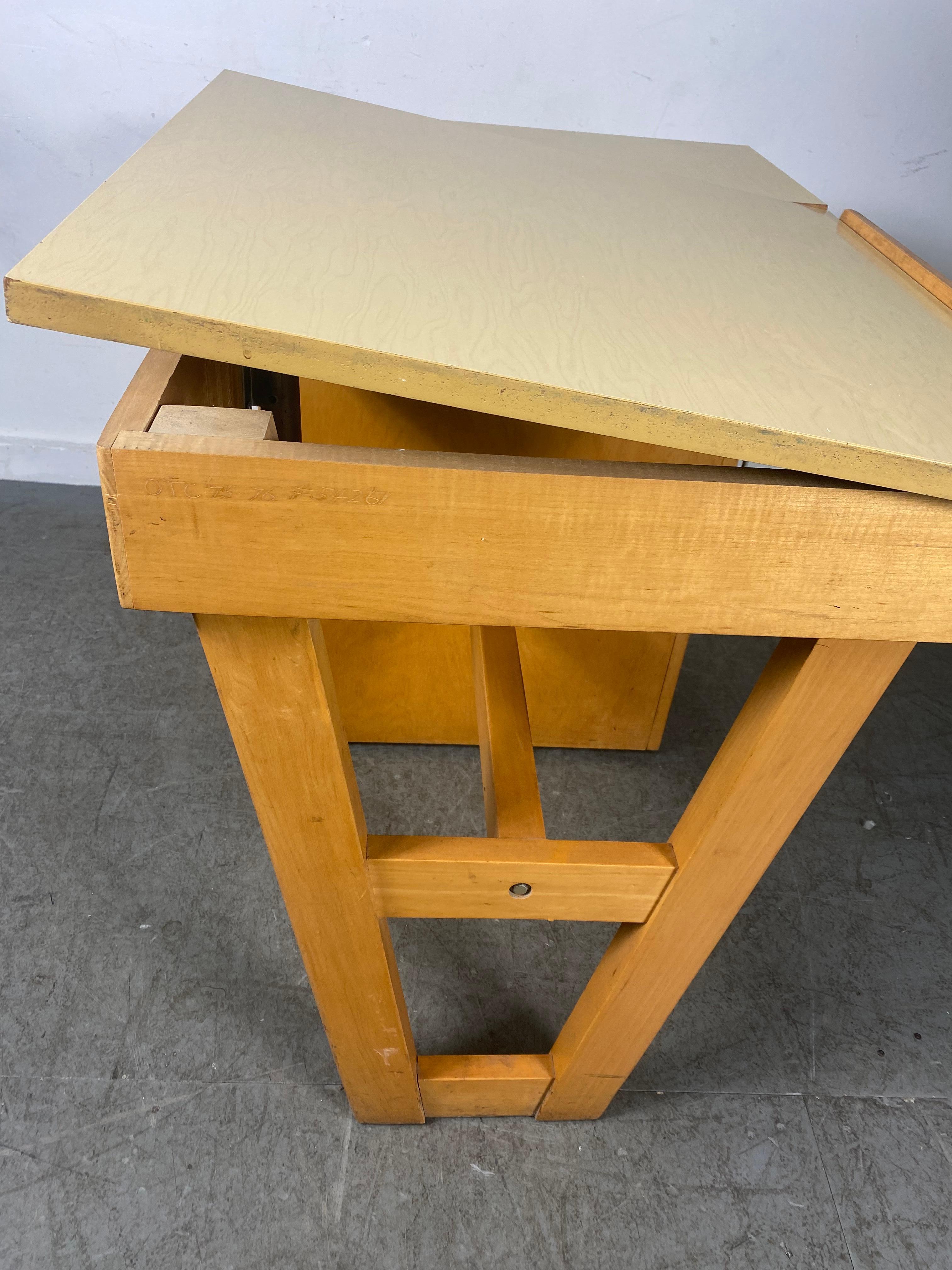 Mid-20th Century Charming , diminutive desk / drafting table, , Classic Modernist Design.. Storage