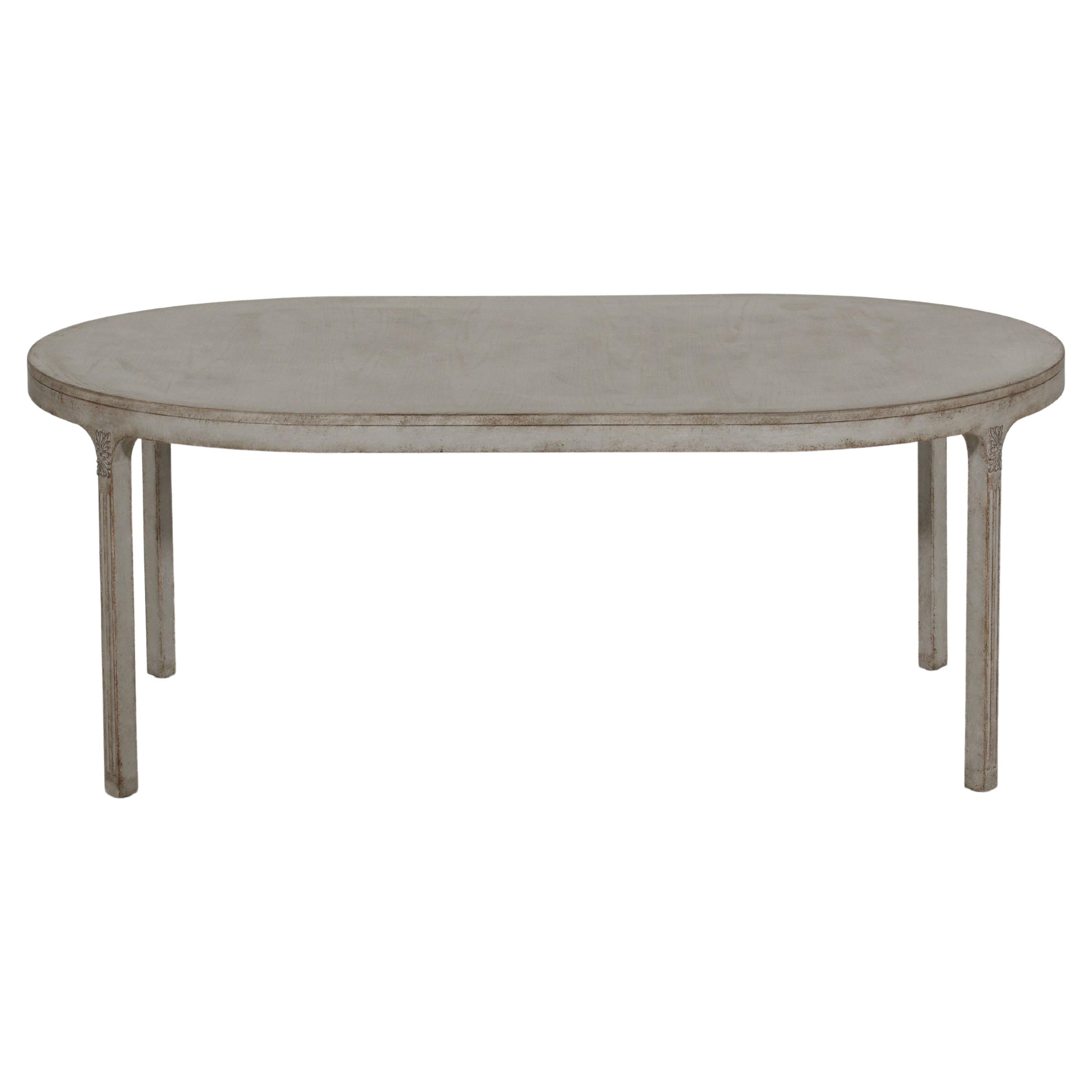 Antique Swedish Large Painted Dining Table, Late 19th Century at 1stDibs