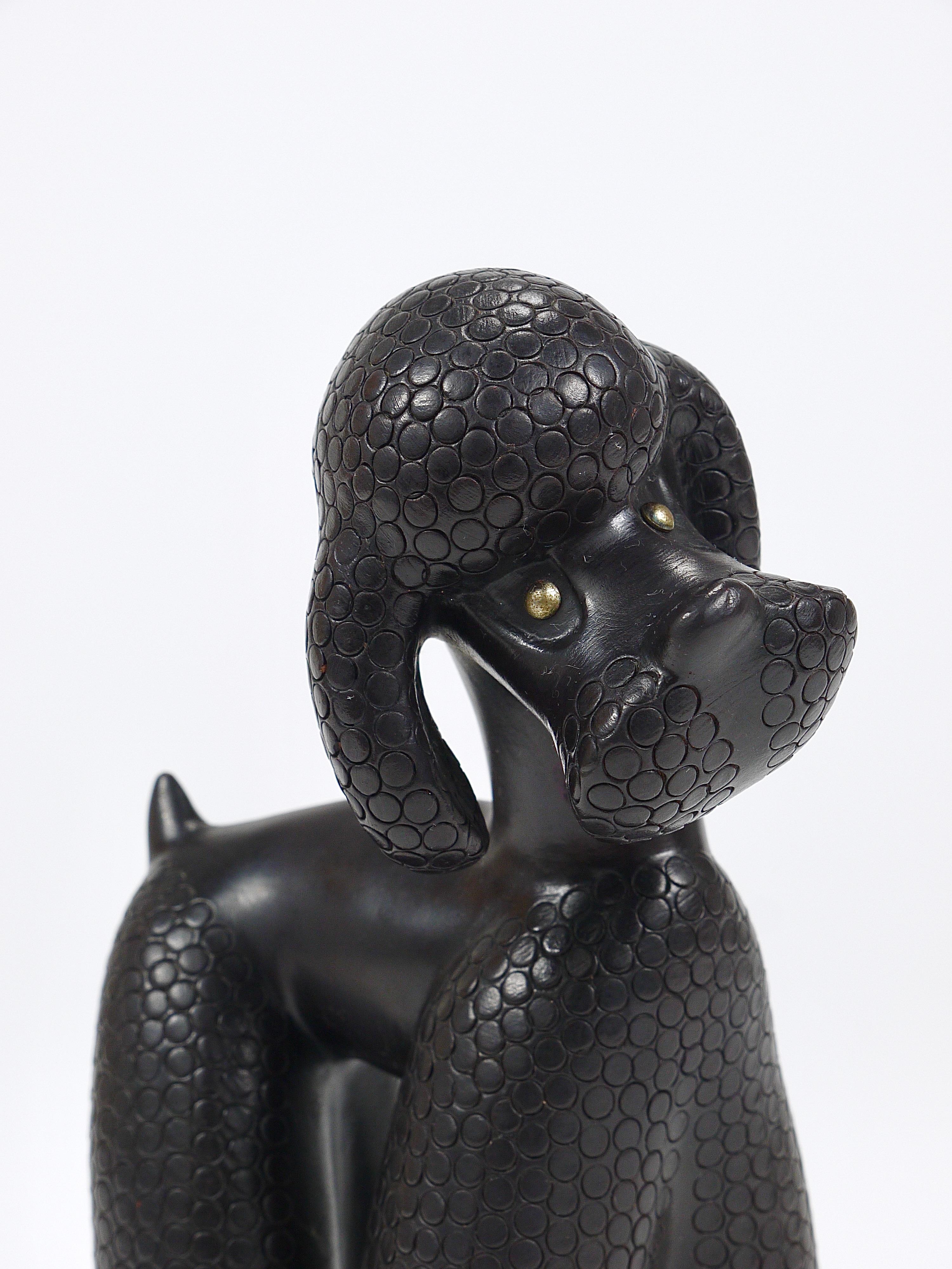 Charming Dog Poodle Sculpture Figurine by Leopold Anzengruber, Austria, 1950s en venta 2